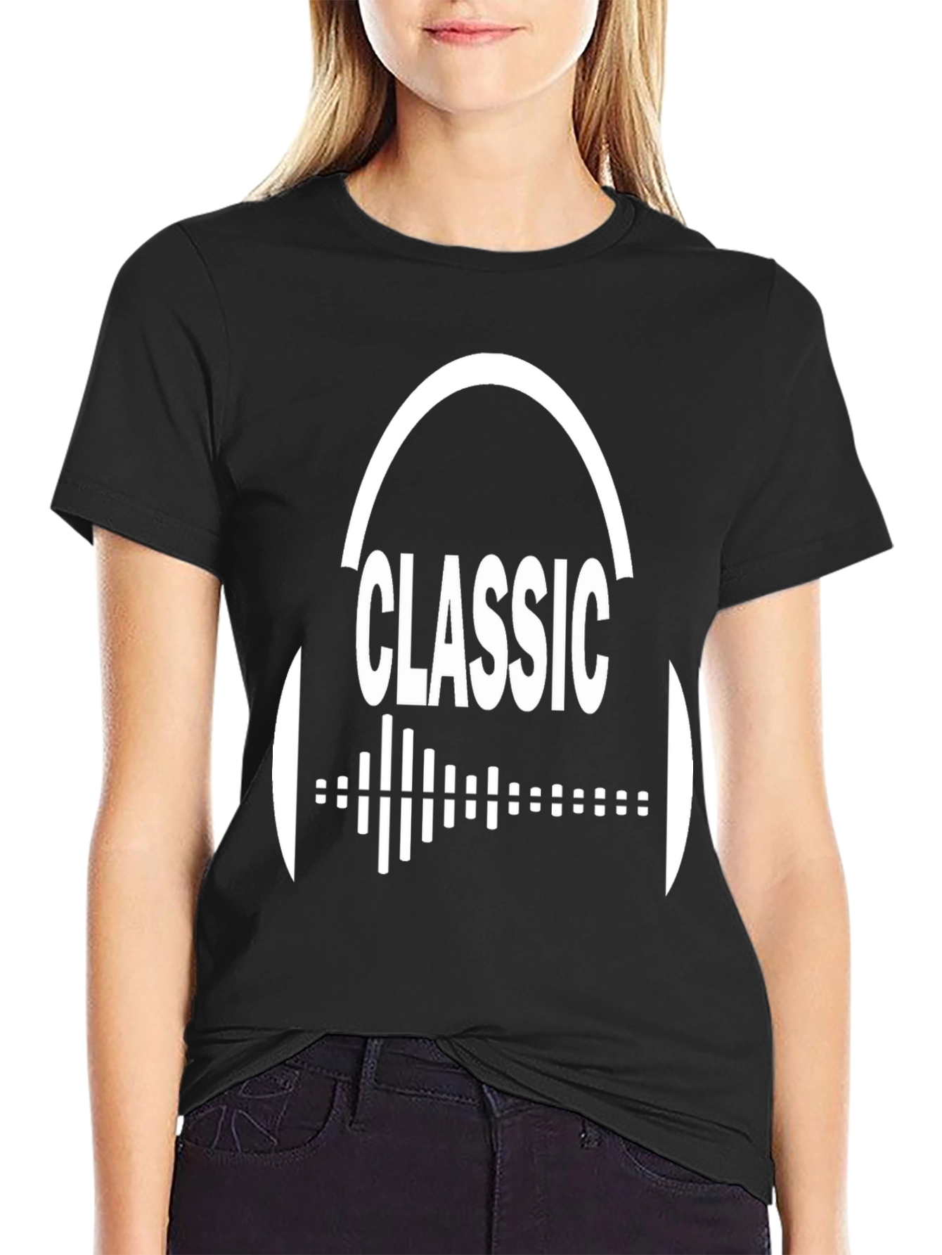 Classic Music Graphic Tee - Black Cotton T-Shirt
