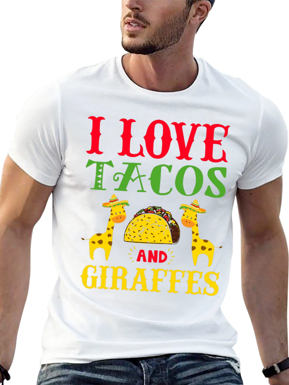 I Love Tacos and Giraffes T-Shirt