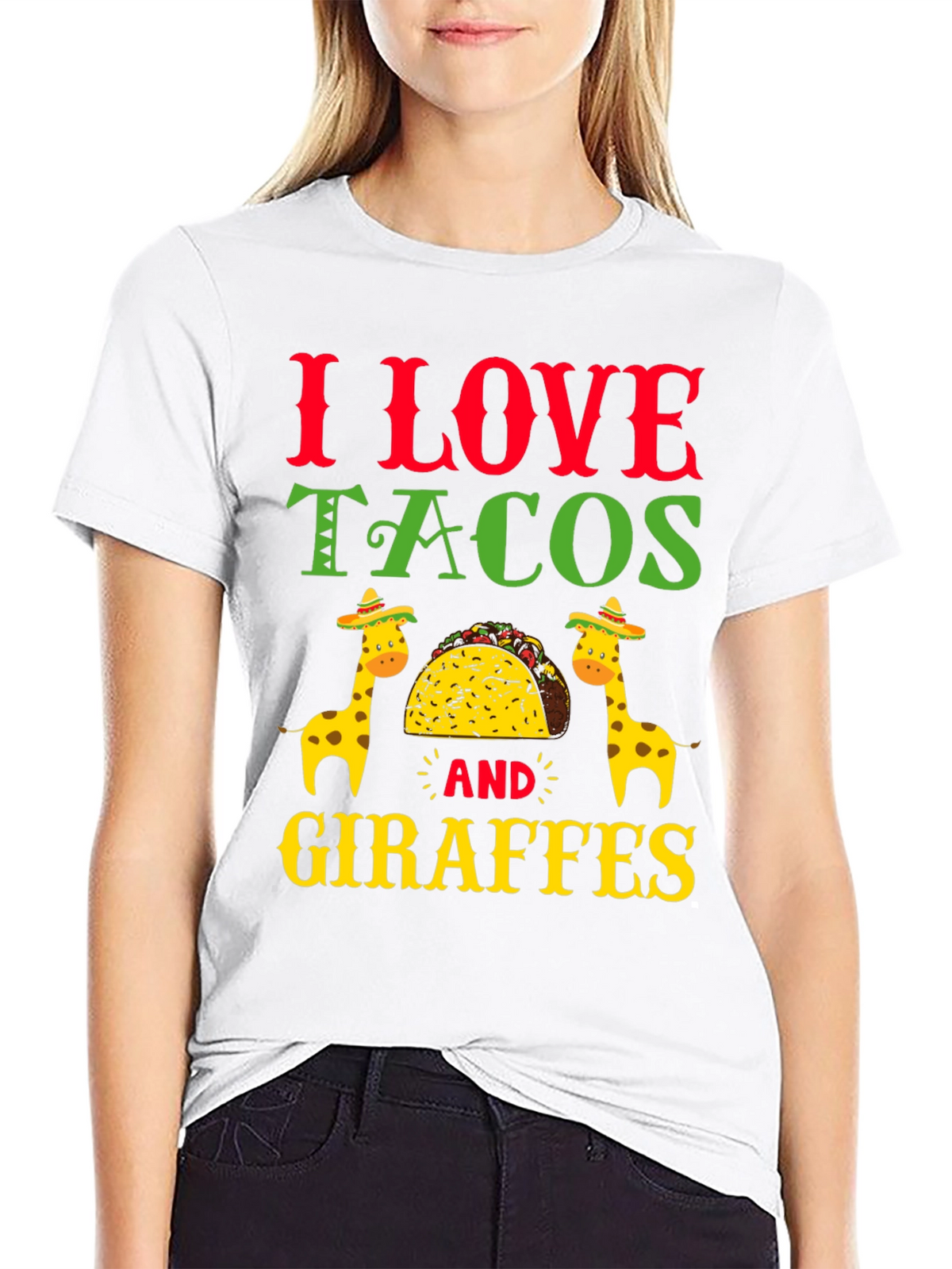 I Love Tacos and Giraffes T-Shirt