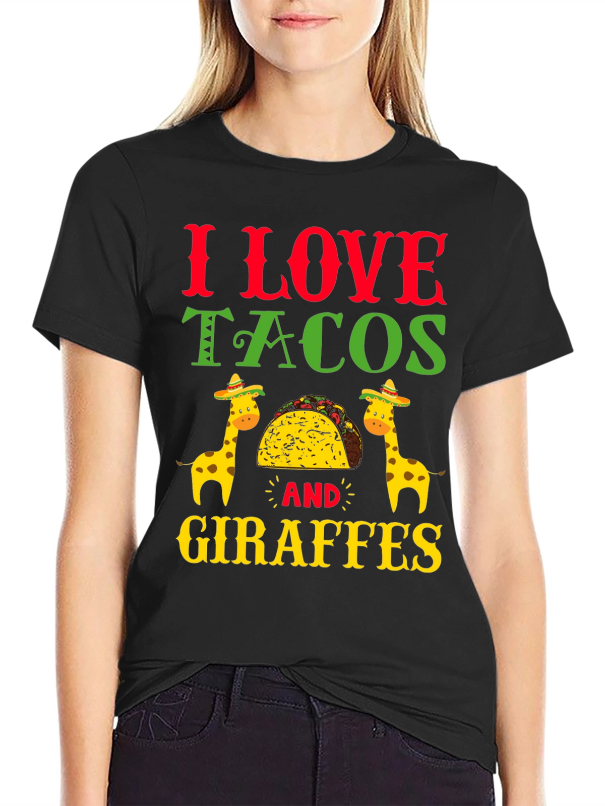 I Love Tacos and Giraffes T-Shirt