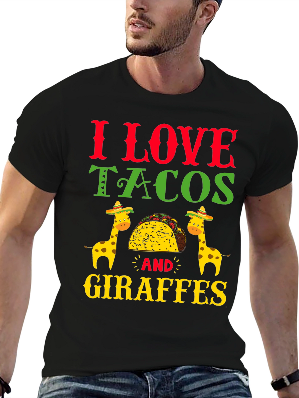 I Love Tacos and Giraffes T-Shirt