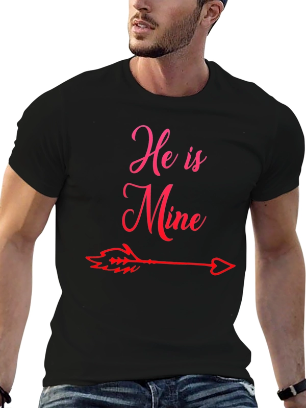 He is Mine Graphic Tee - Couples Matching Shirt