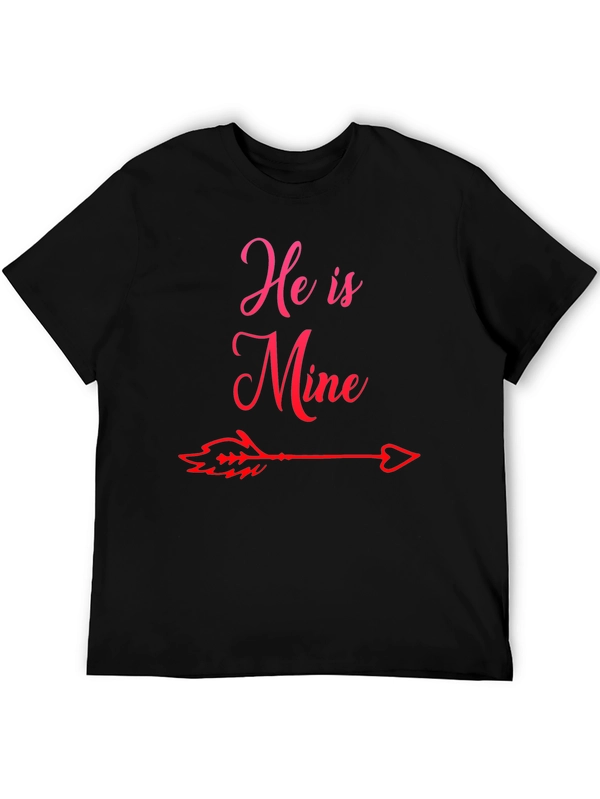 He is Mine Graphic Tee - Couples Matching Shirt