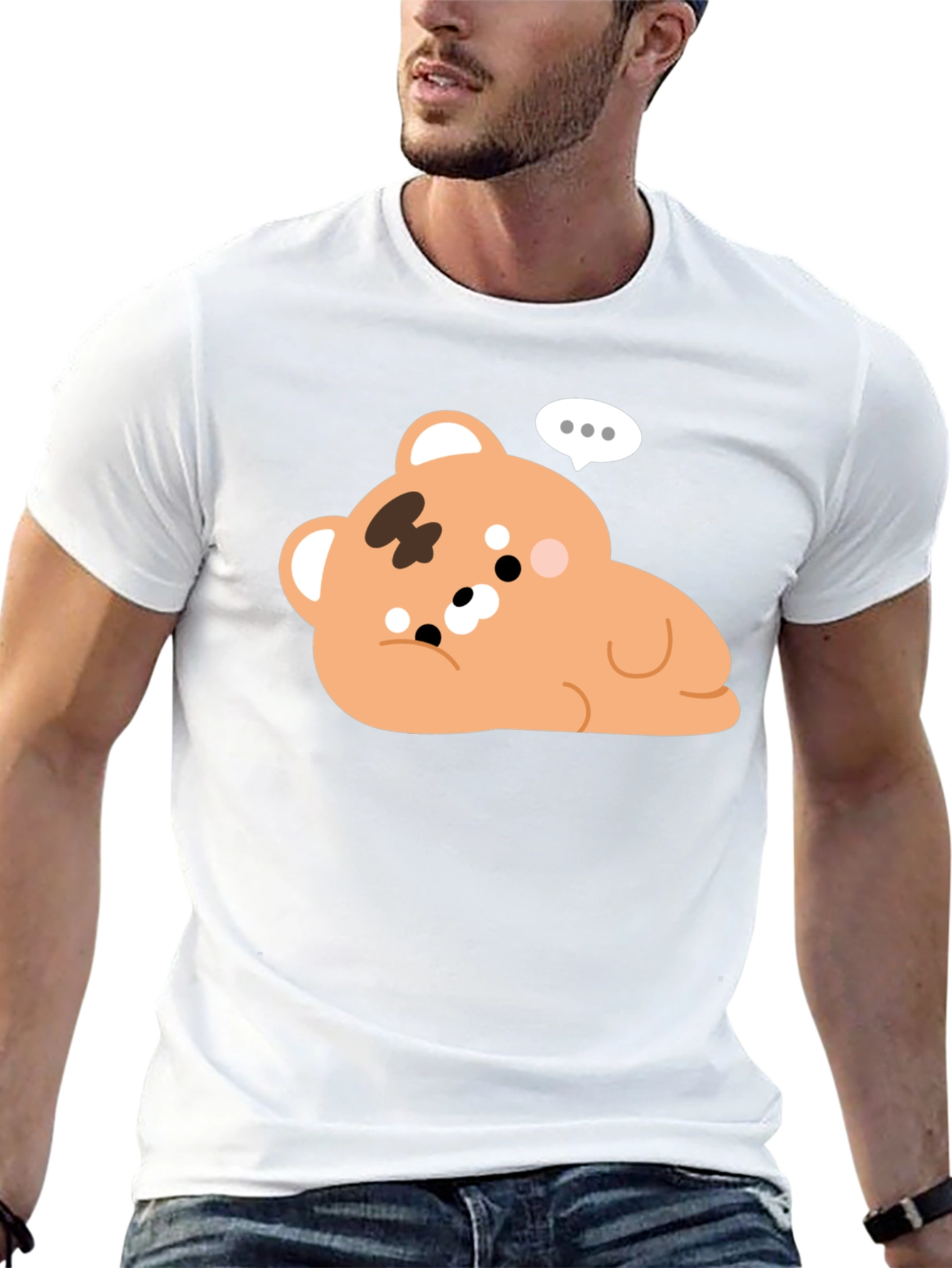 Cute Bear Graphic Black T-Shirt