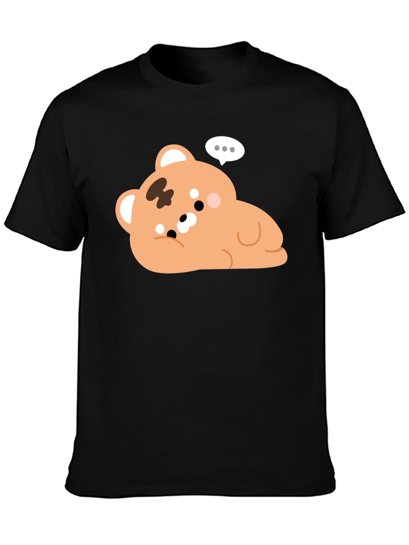 Cute Bear Graphic Black T-Shirt