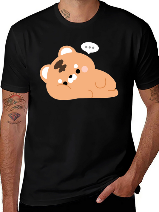 Cute Bear Graphic Black T-Shirt