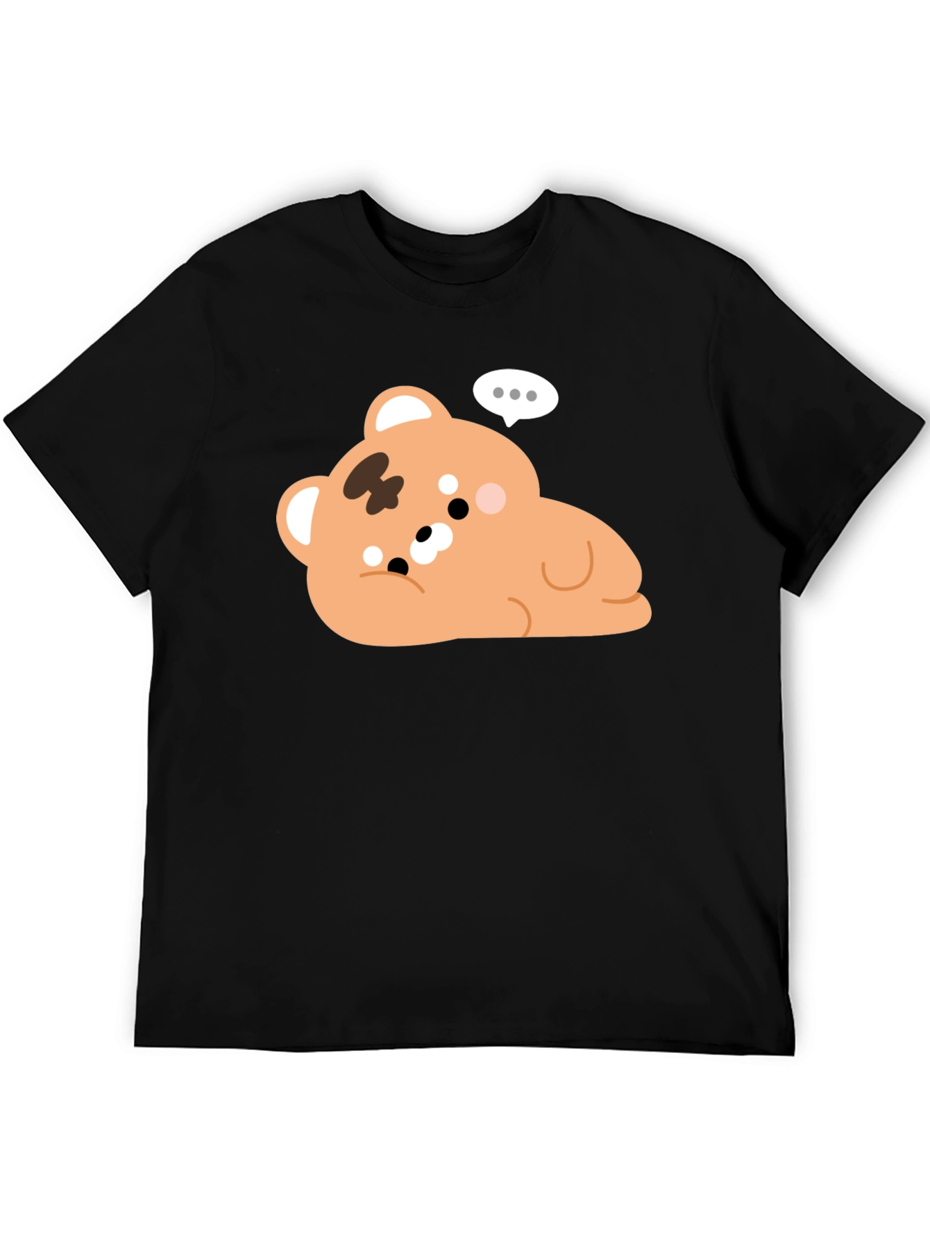 Cute Bear Graphic Black T-Shirt