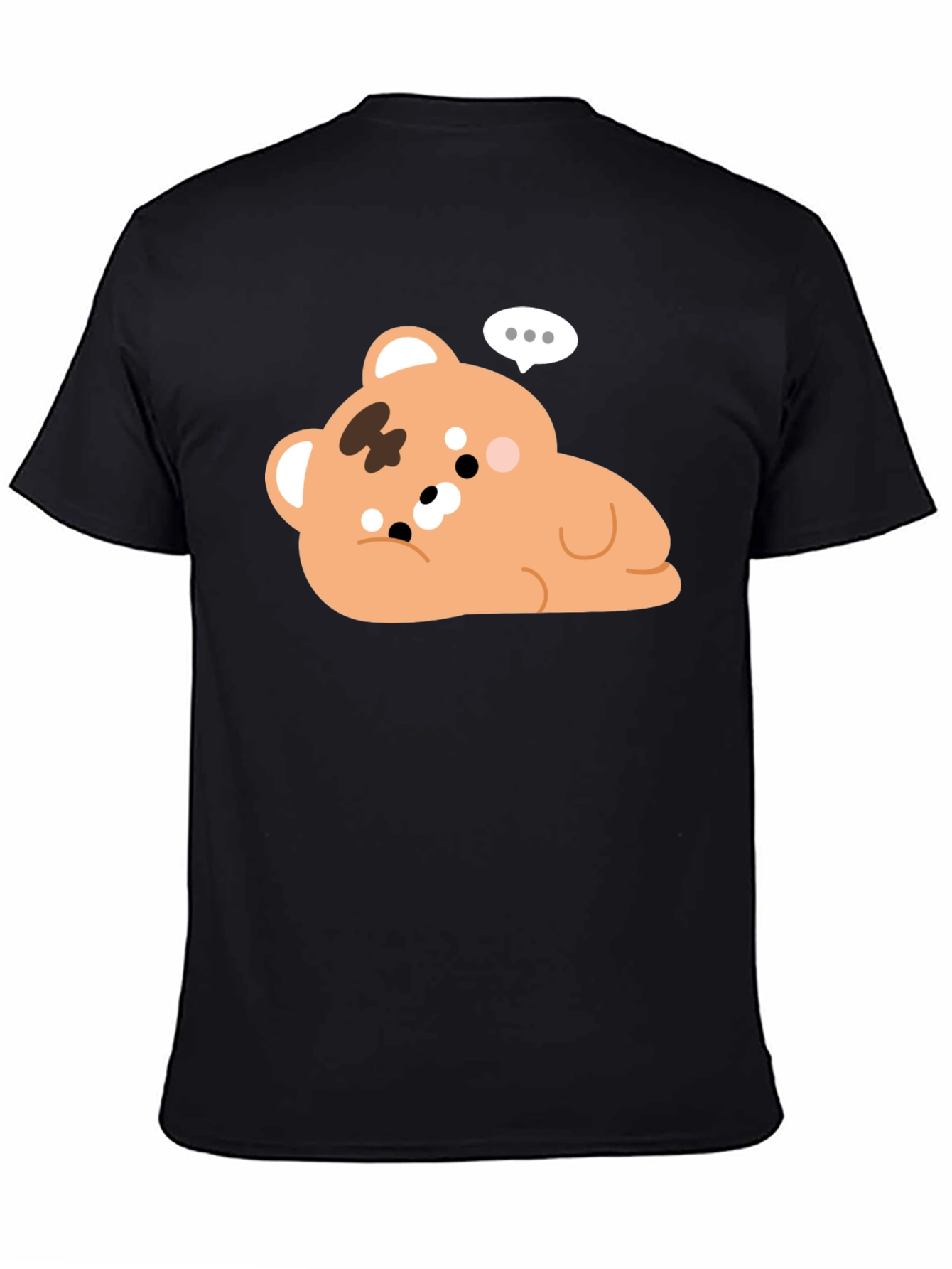 Cute Bear Graphic Black T-Shirt
