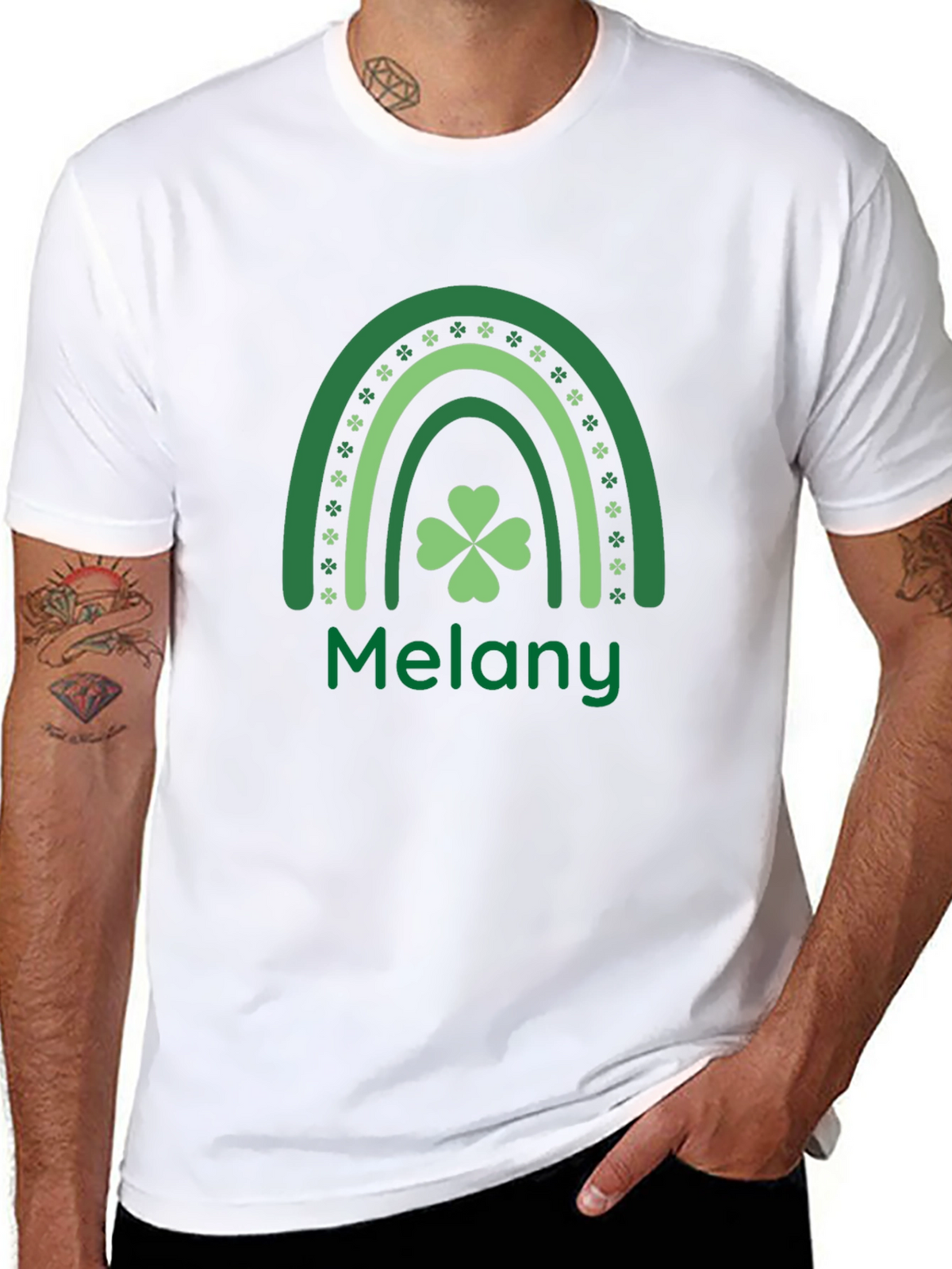 Melany St. Patricks Day Shamrock Rainbow T-Shirt