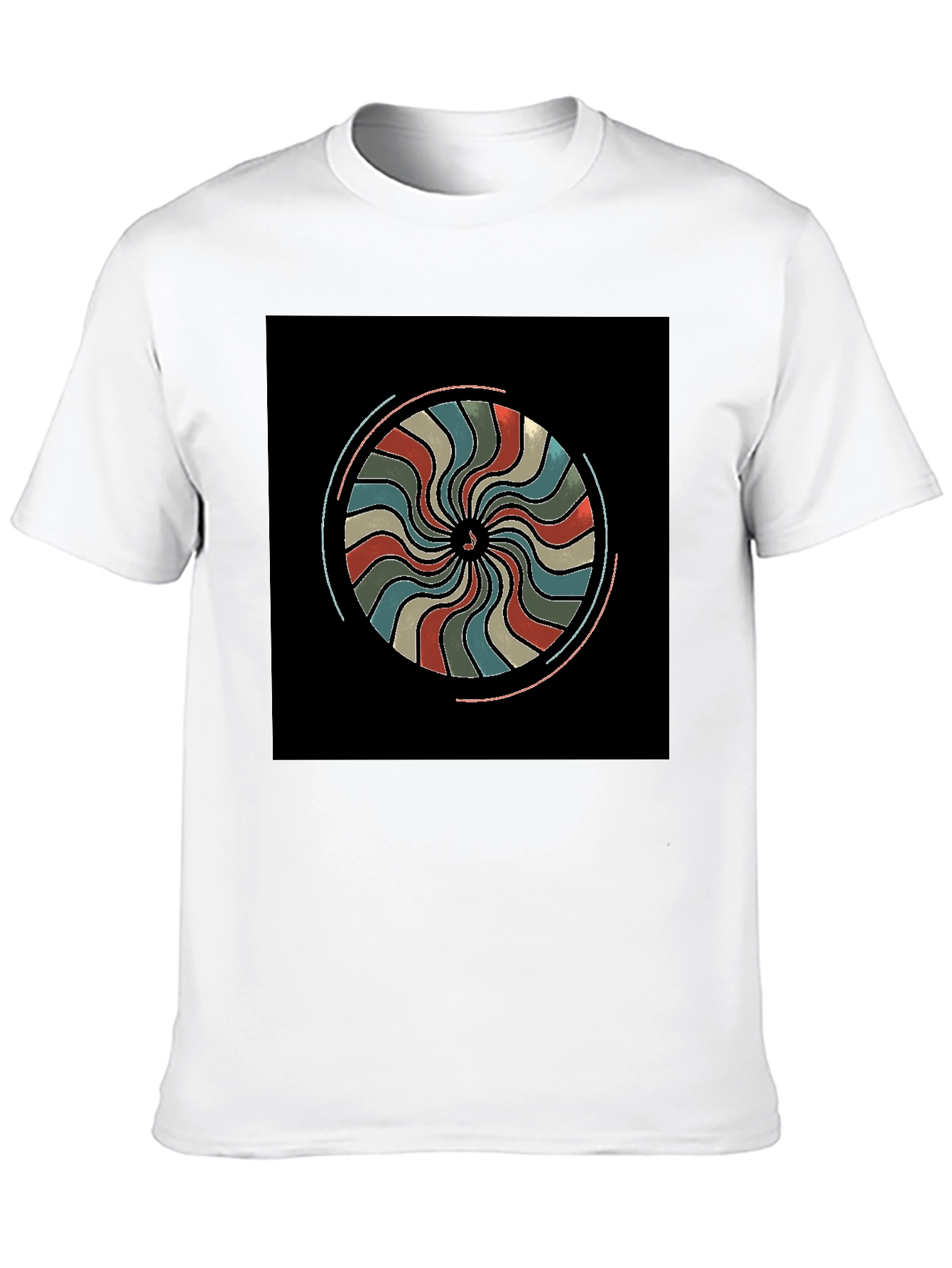 Retro Swirl Graphic Black T-Shirt