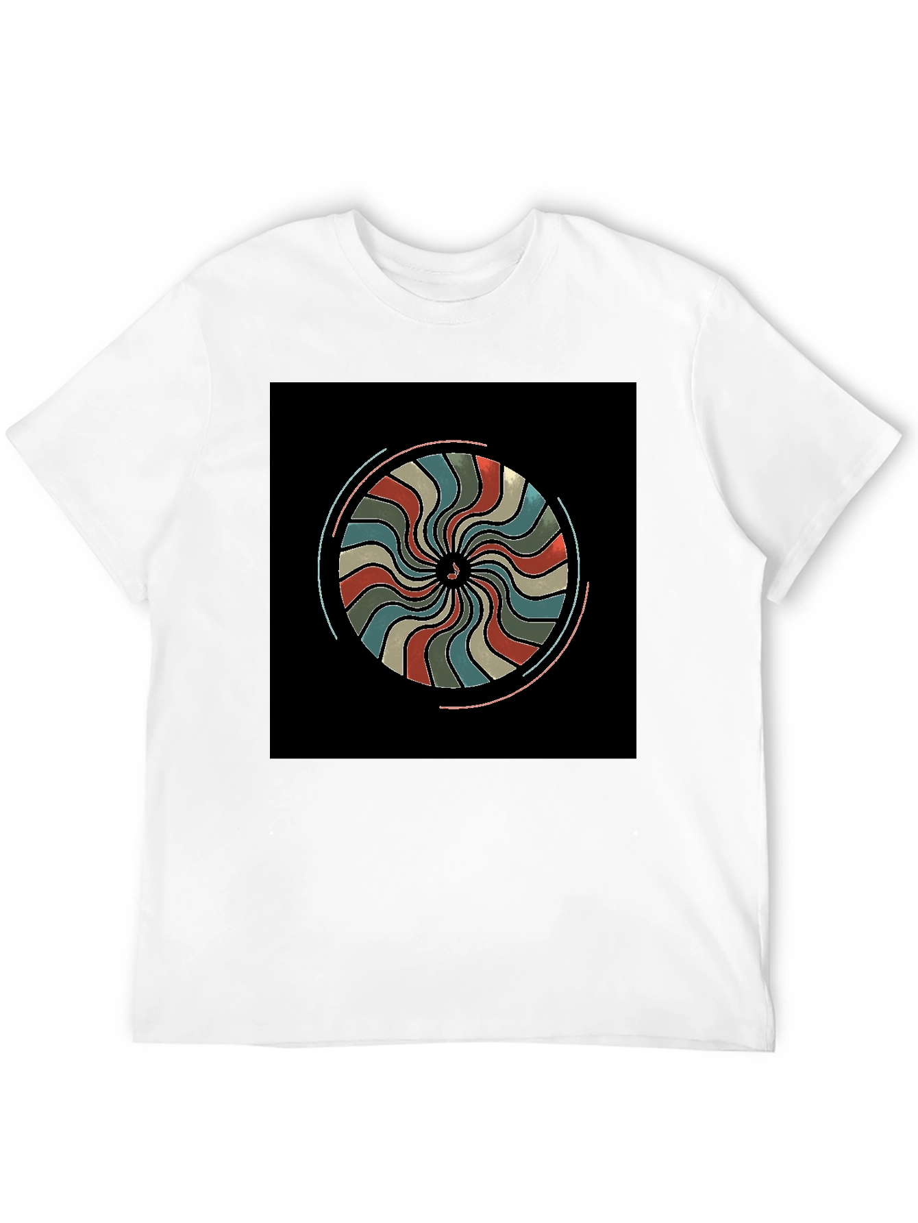 Retro Swirl Graphic Black T-Shirt