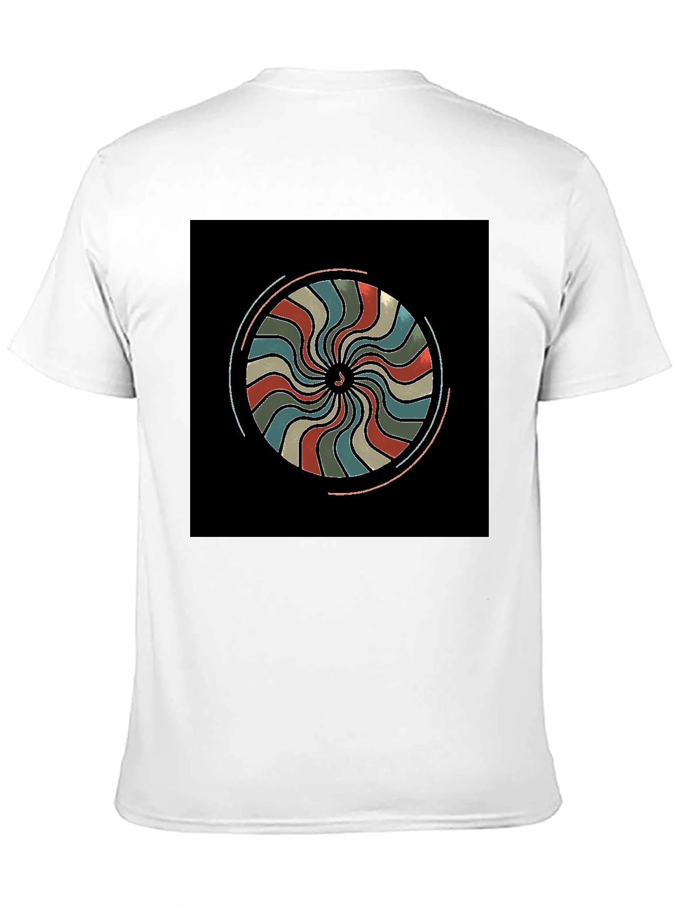 Retro Swirl Graphic Black T-Shirt