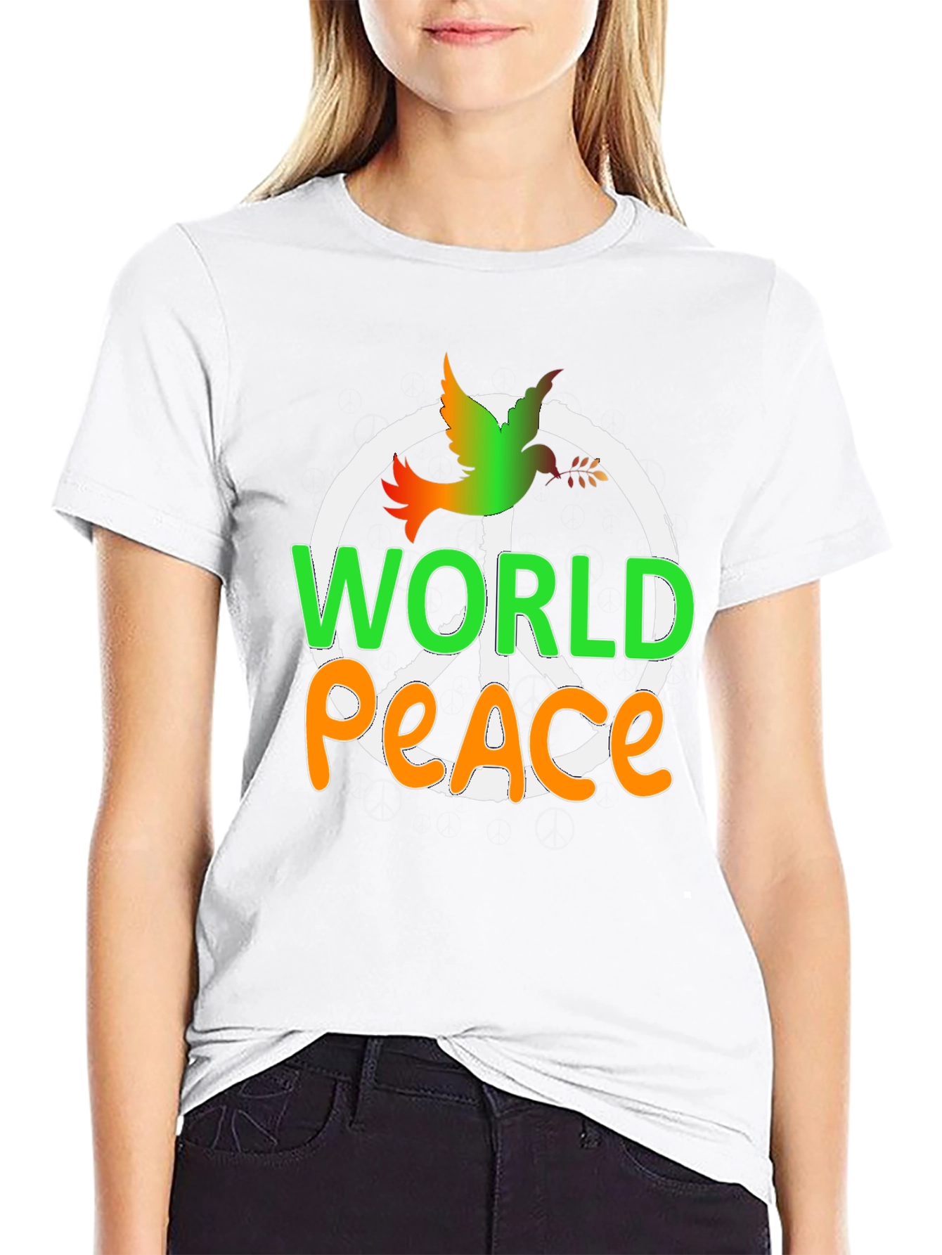 World Peace Dove Graphic Tee - Black