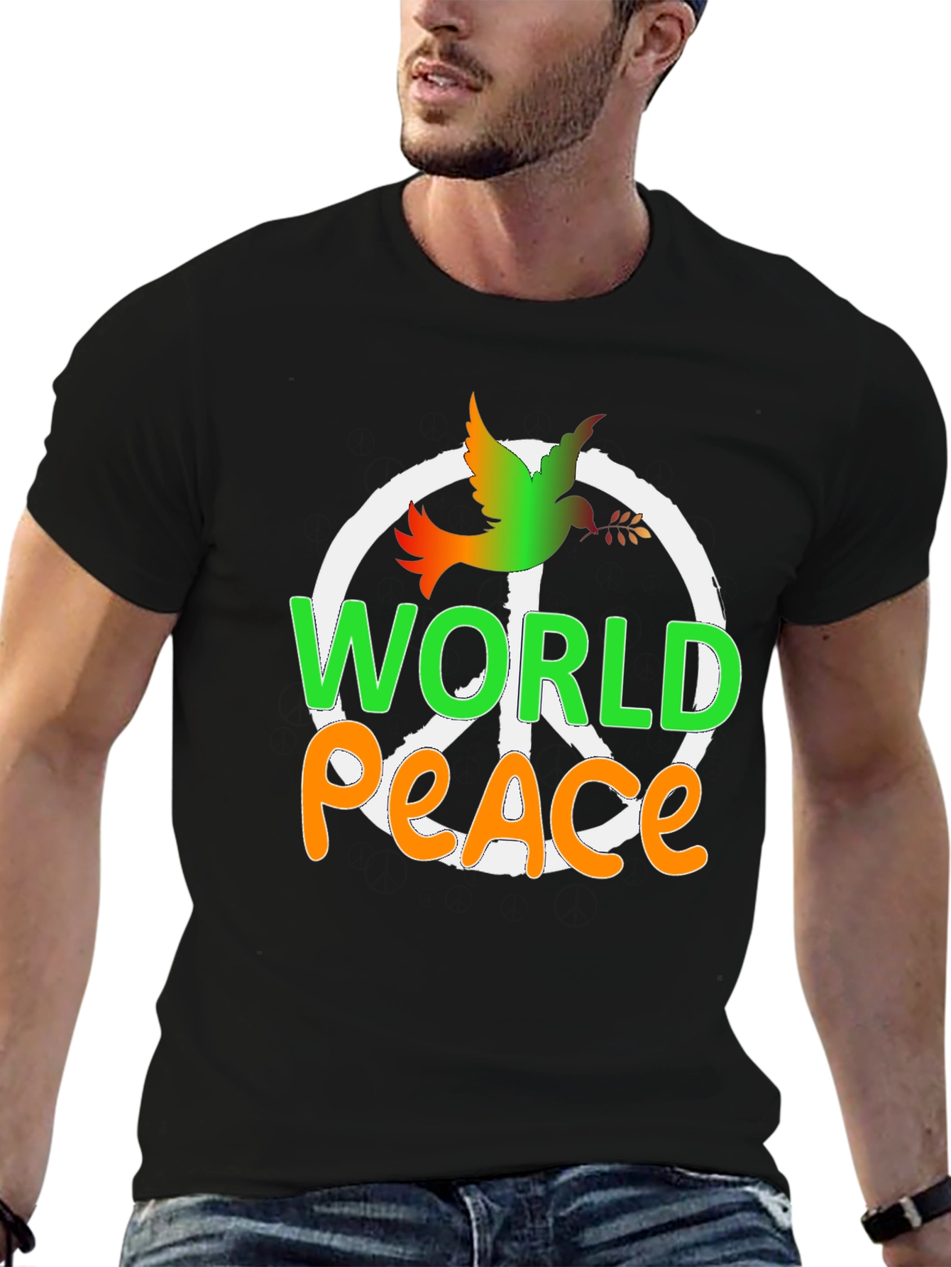 World Peace Dove Graphic Tee - Black