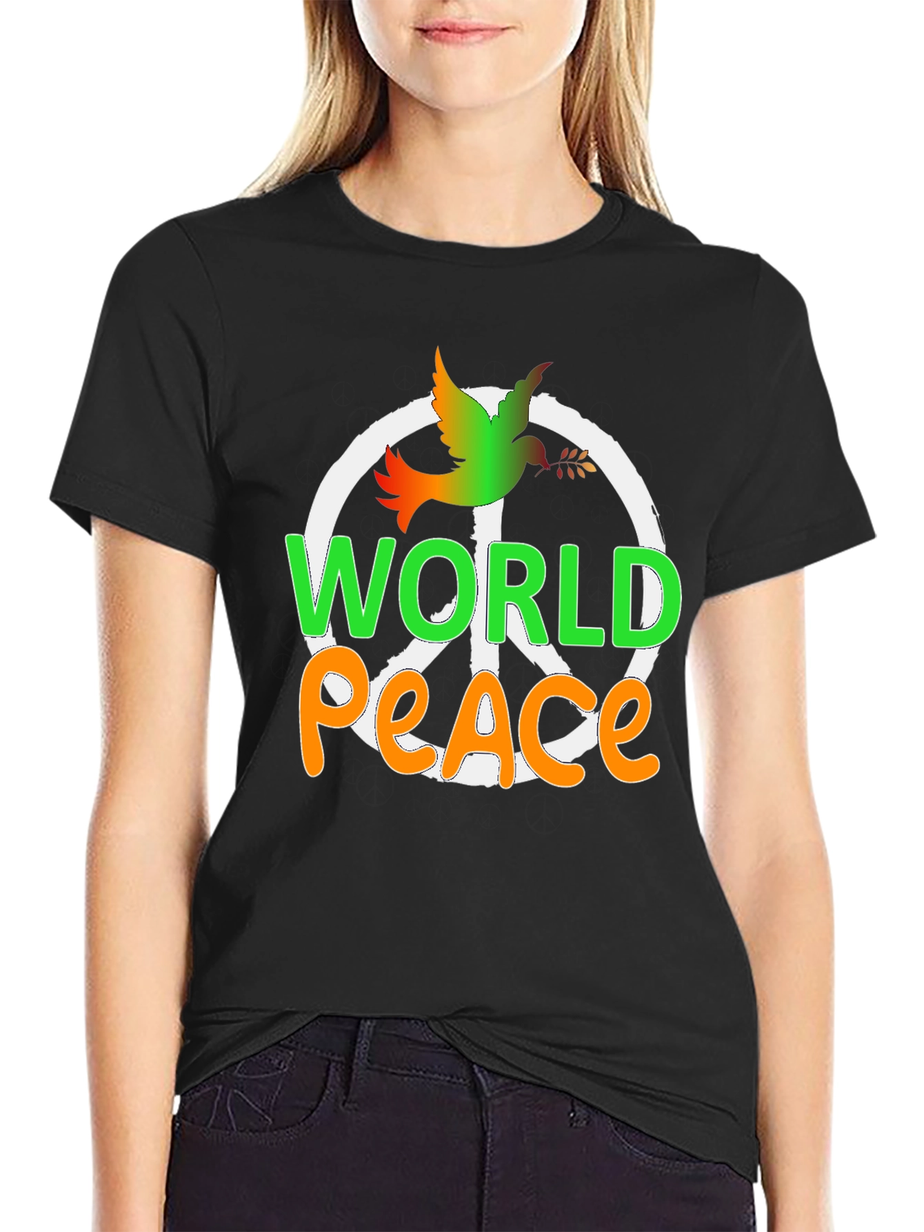 World Peace Dove Graphic Tee - Black