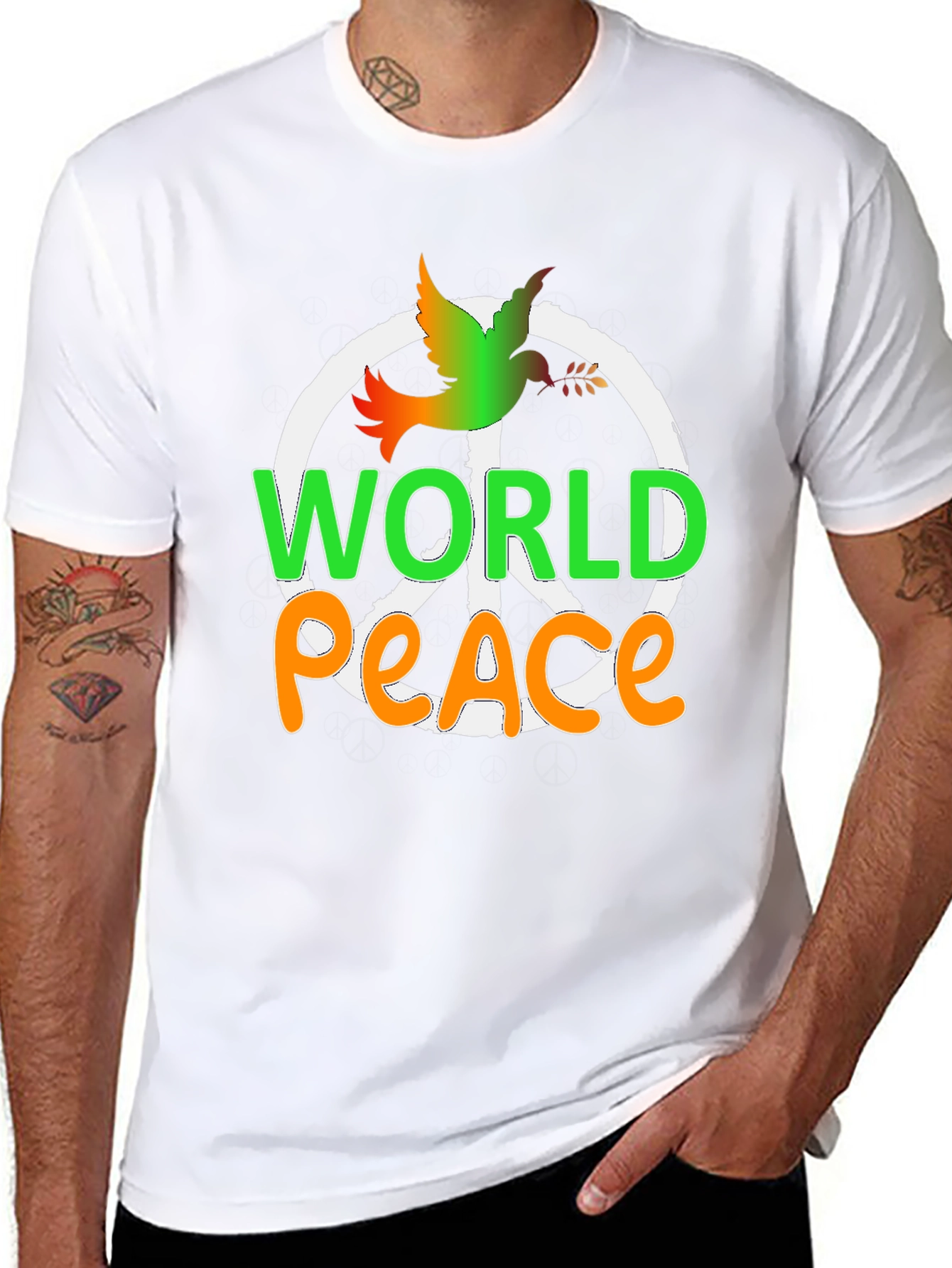 World Peace Dove Graphic Tee - Black