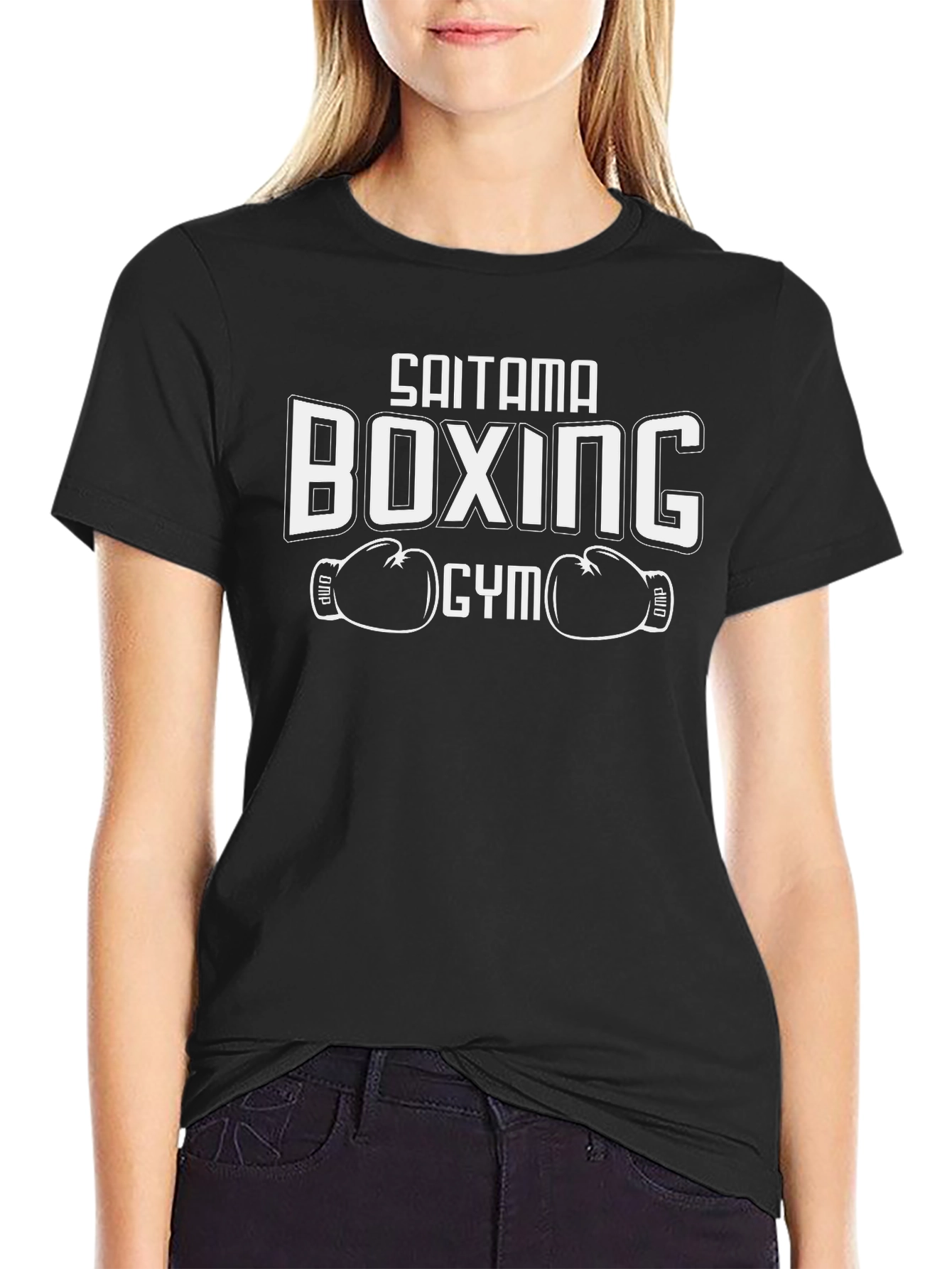 Saitama Boxing Gym Black Graphic Tee