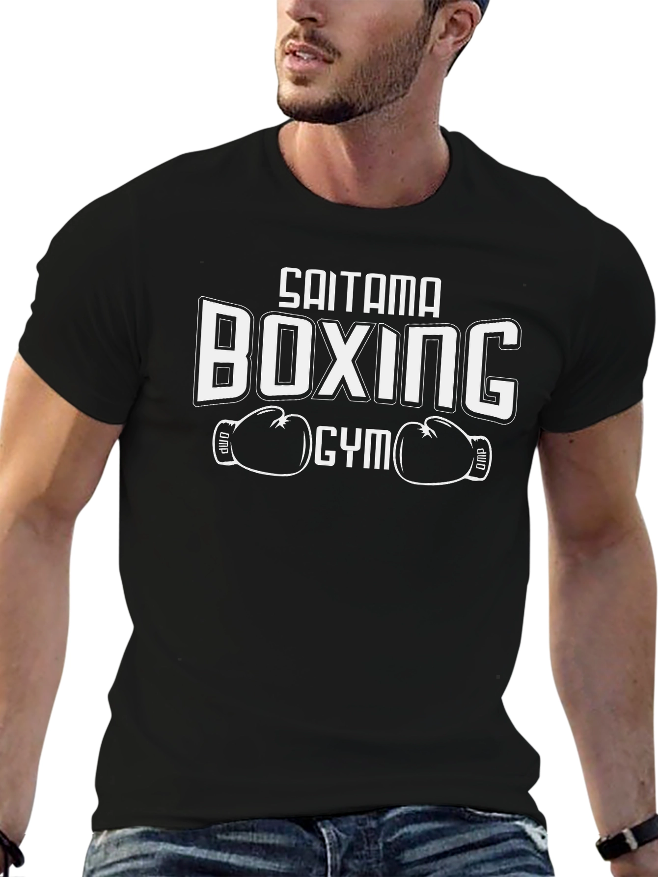 Saitama Boxing Gym Black Graphic Tee