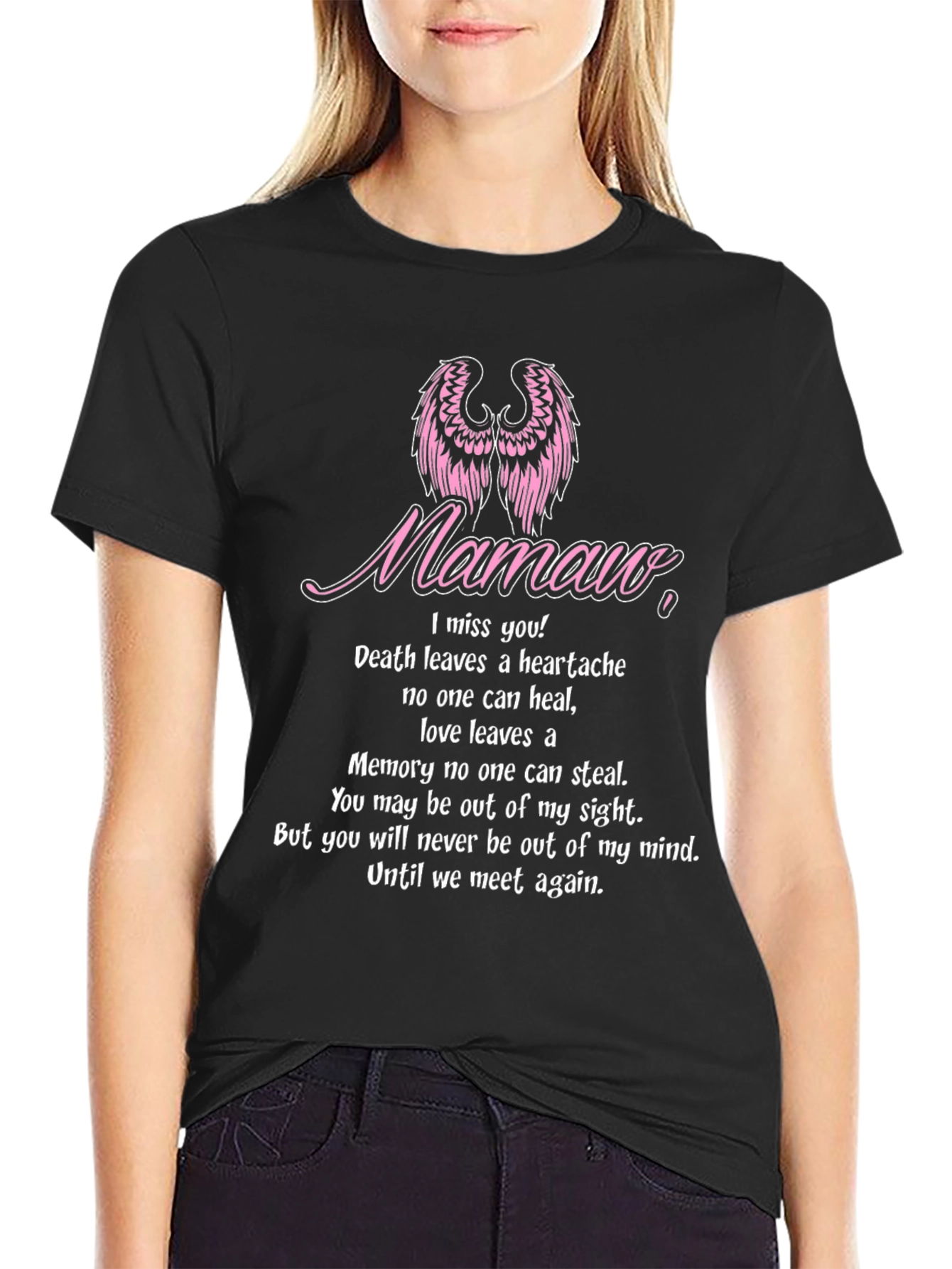 Memorial T-Shirt - Mamaw Angel Wings