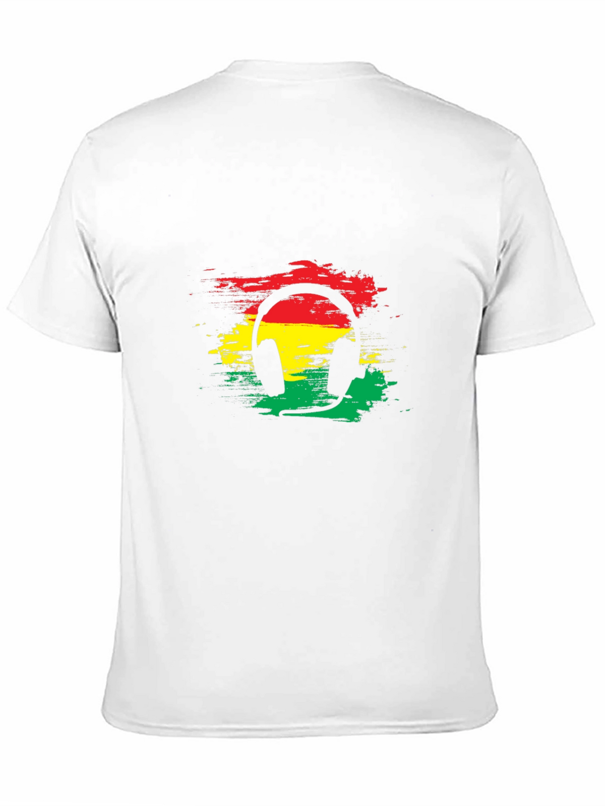 Rasta Headphone Graphic Tee - Black Cotton Blend