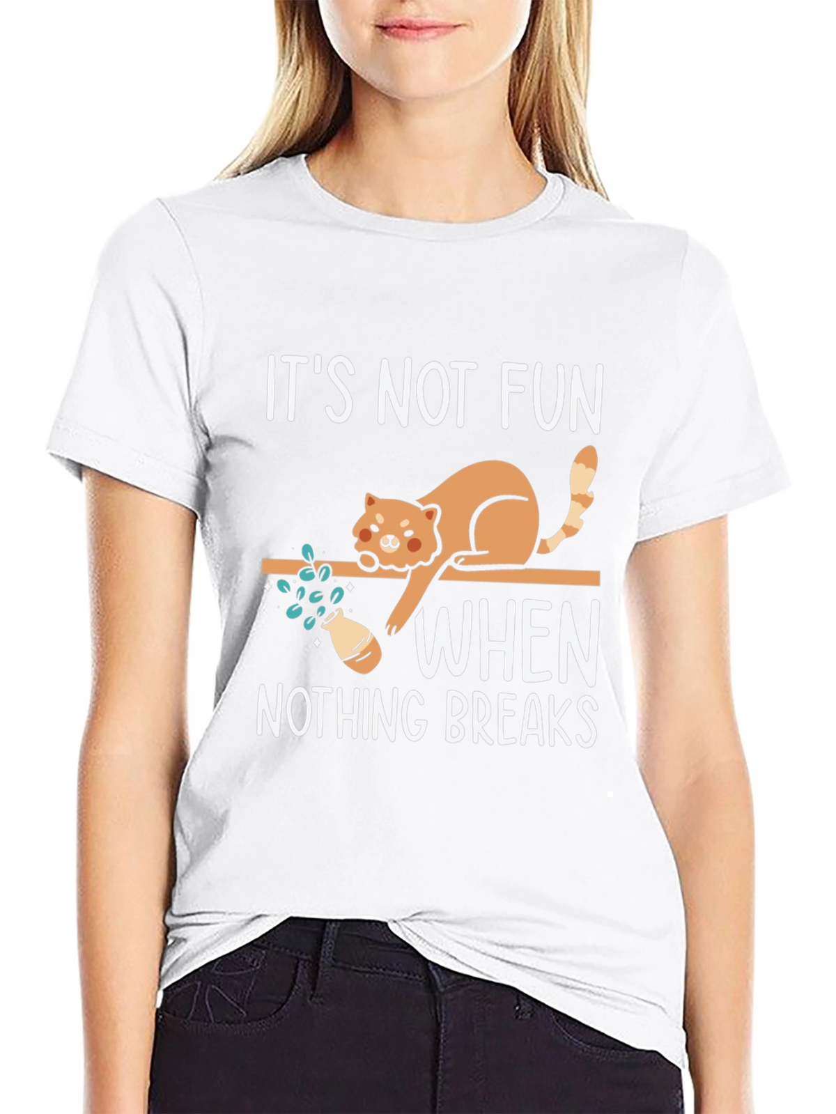 Funny Cat Breaks Things Graphic Tee