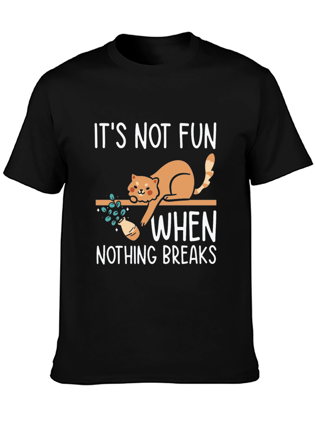 Funny Cat Breaks Things Graphic Tee