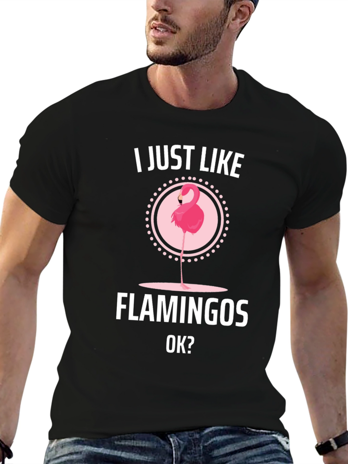 I Just Like Flamingos OK? Graphic T-Shirt