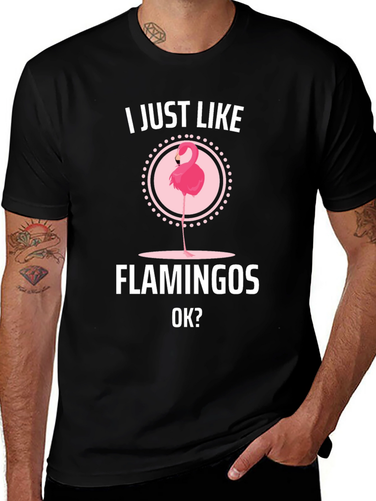 I Just Like Flamingos OK? Graphic T-Shirt