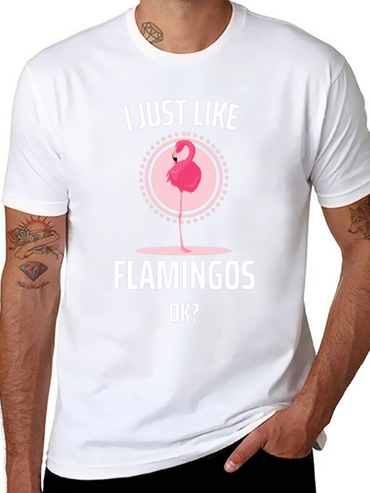 I Just Like Flamingos OK? Graphic T-Shirt