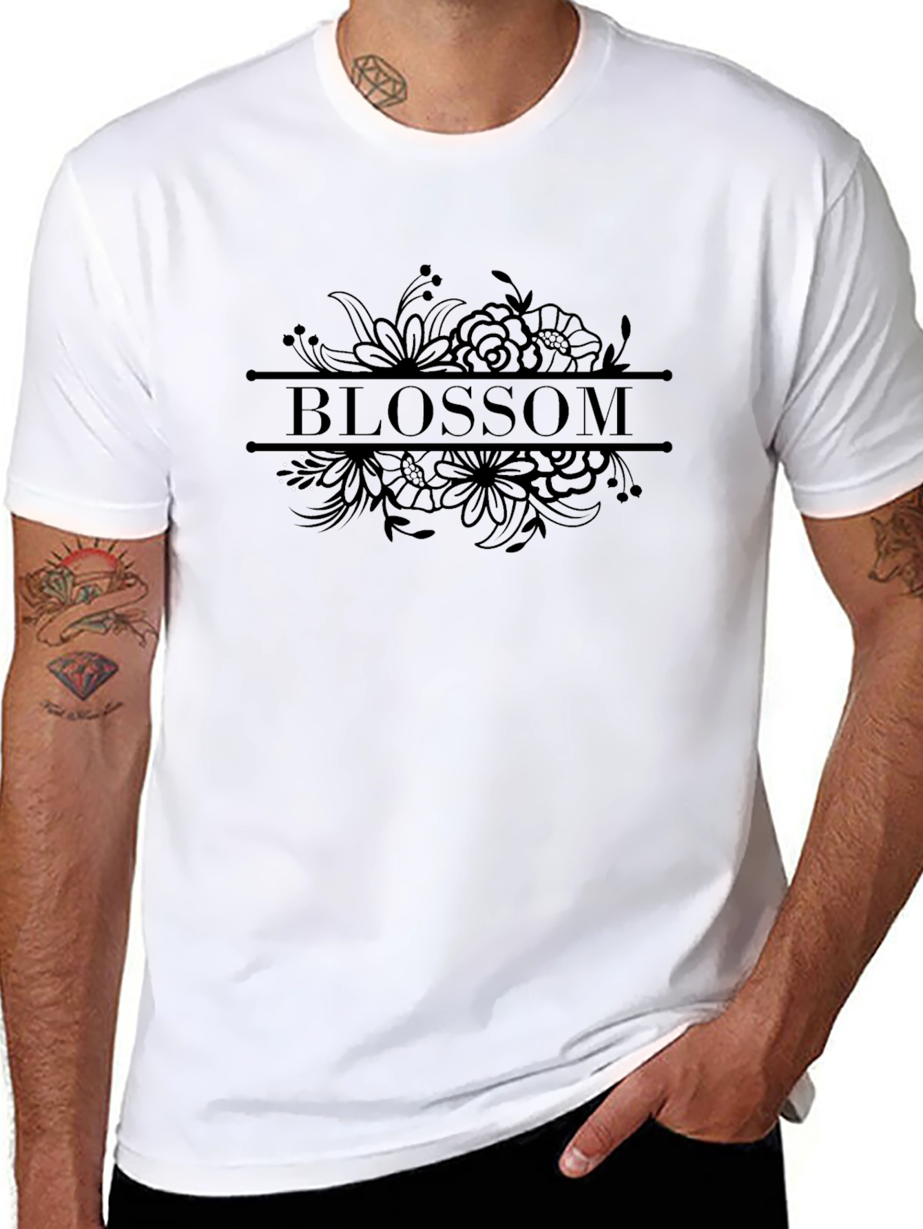 Blossom Floral Graphic Tee - Black