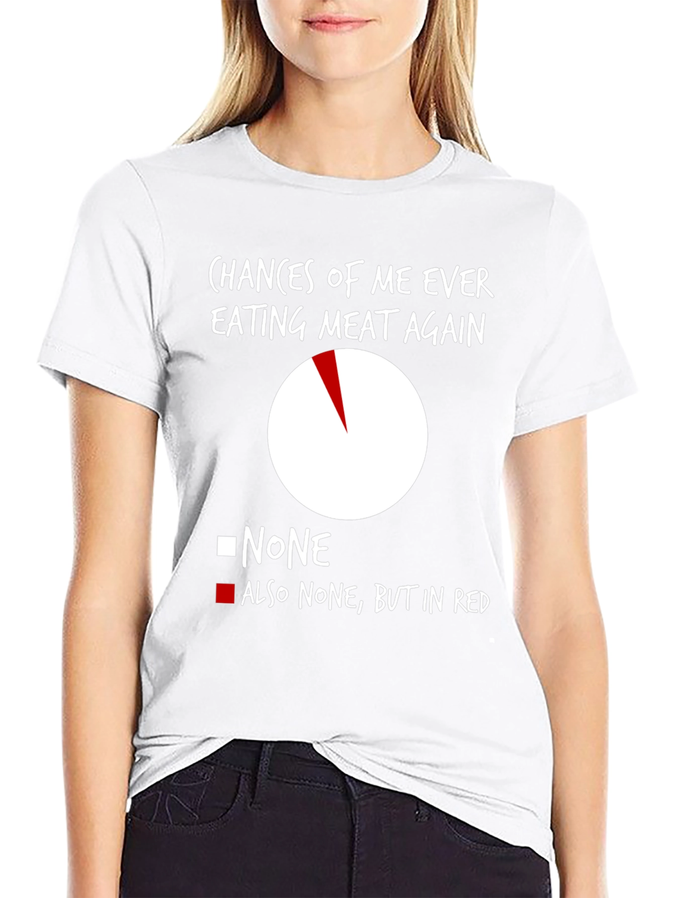 Vegan Humor T-Shirt: Meat-Free Zone Pie Chart
