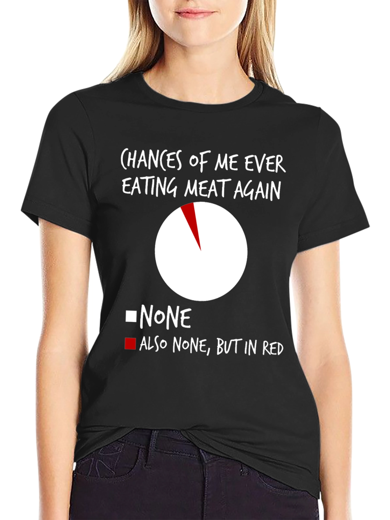 Vegan Humor T-Shirt: Meat-Free Zone Pie Chart