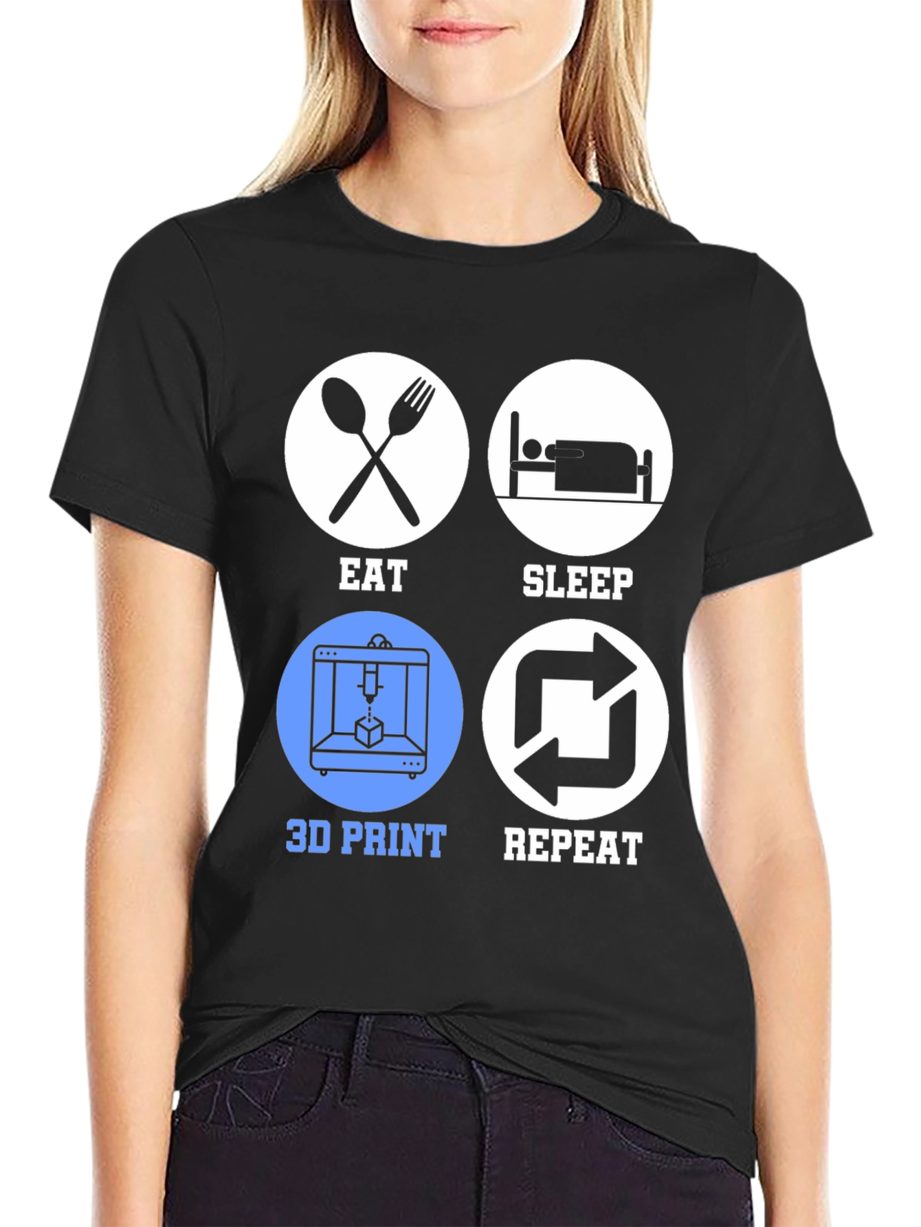 Eat Sleep 3D Print Repeat T-Shirt
