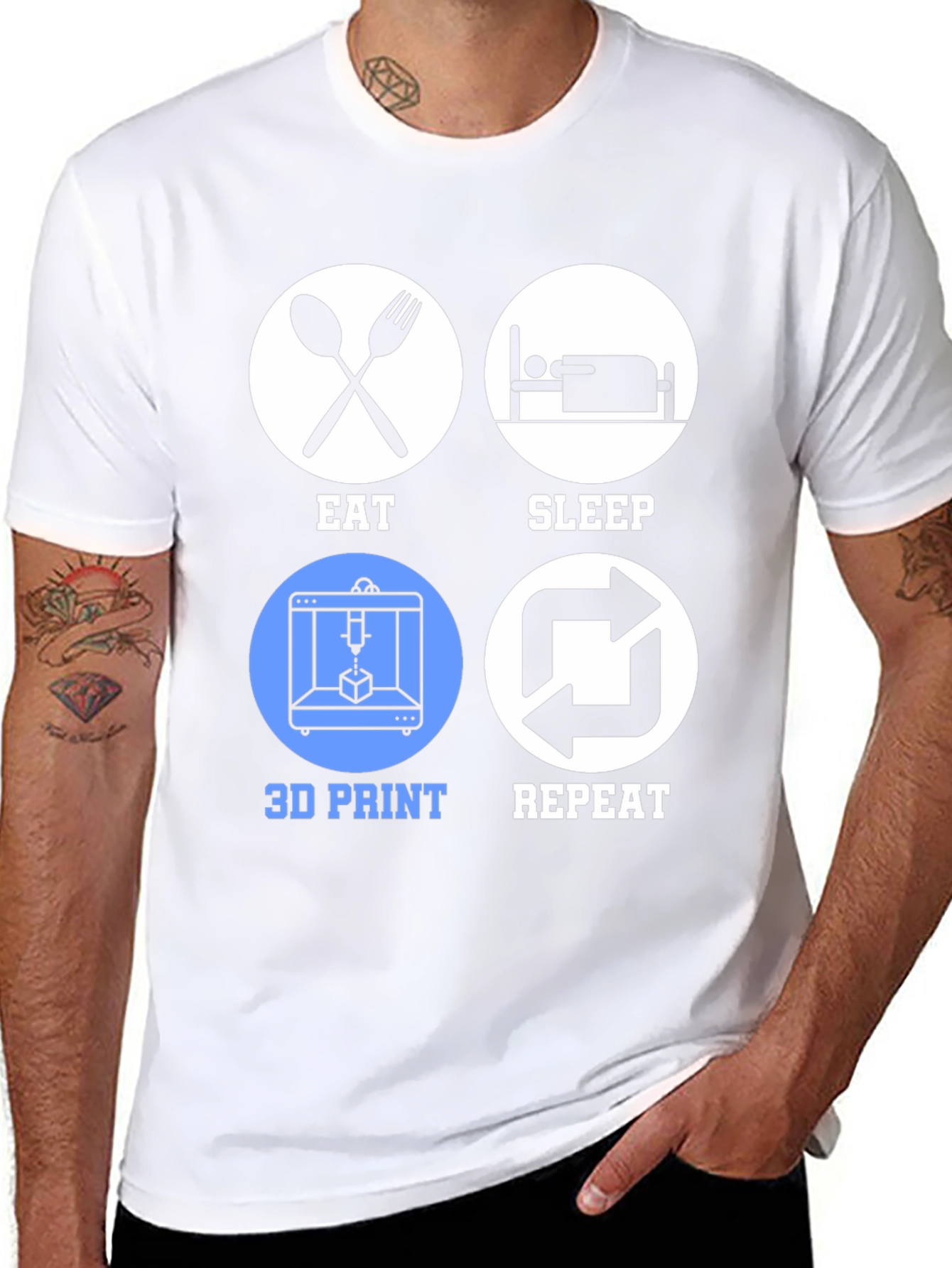 Eat Sleep 3D Print Repeat T-Shirt