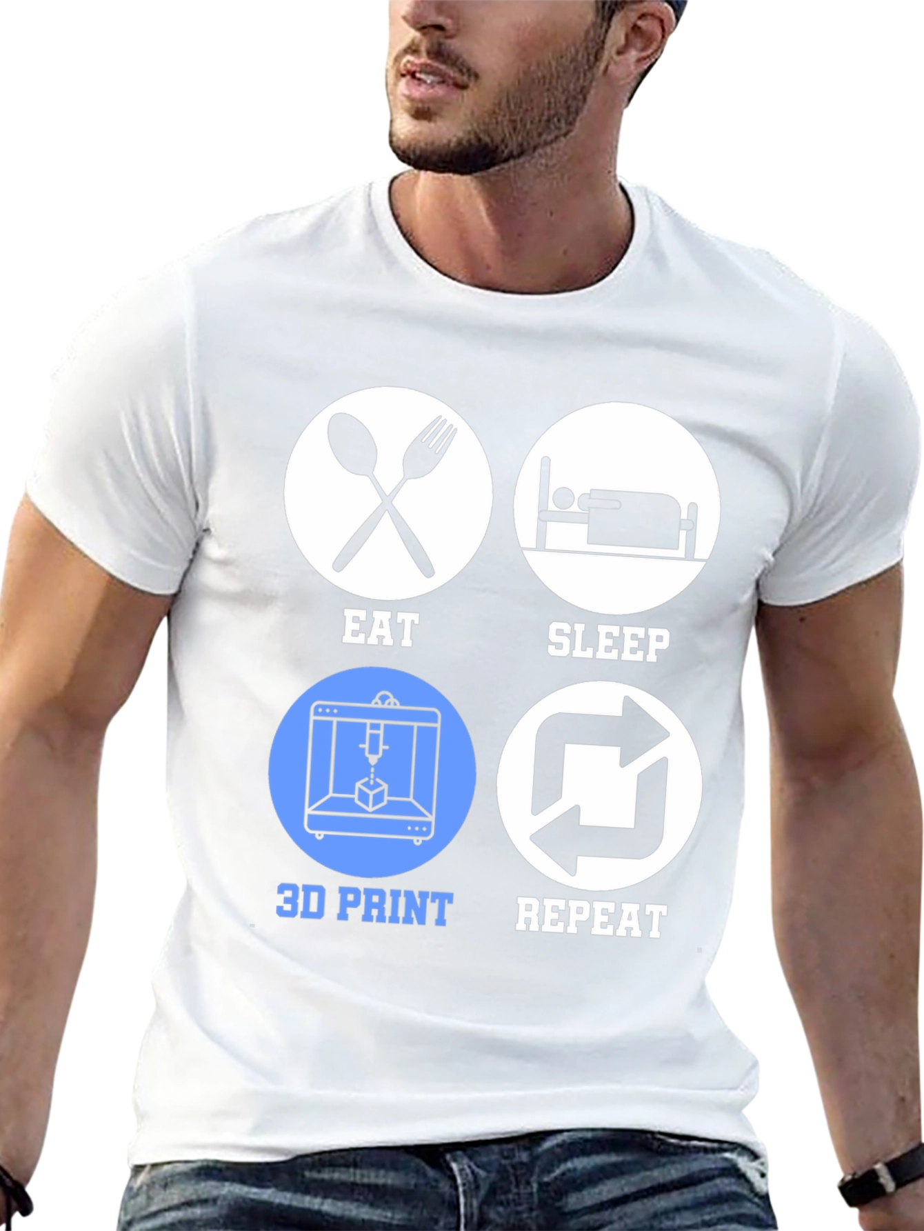 Eat Sleep 3D Print Repeat T-Shirt