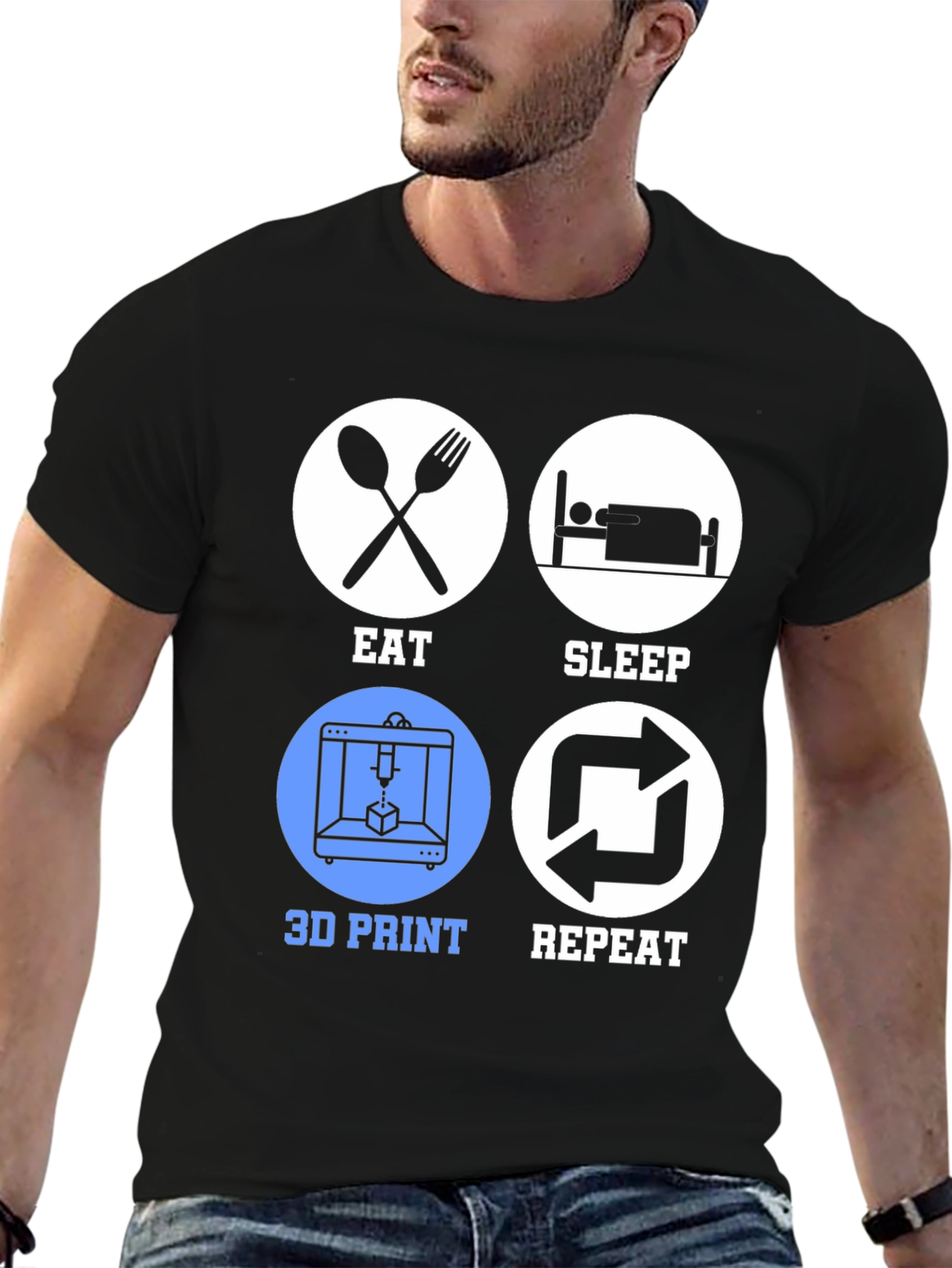 Eat Sleep 3D Print Repeat T-Shirt