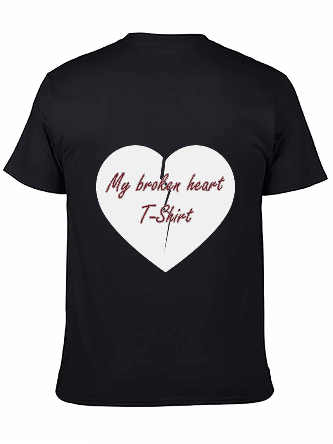 My Broken Heart T-Shirt - Black Cotton Casual Tee