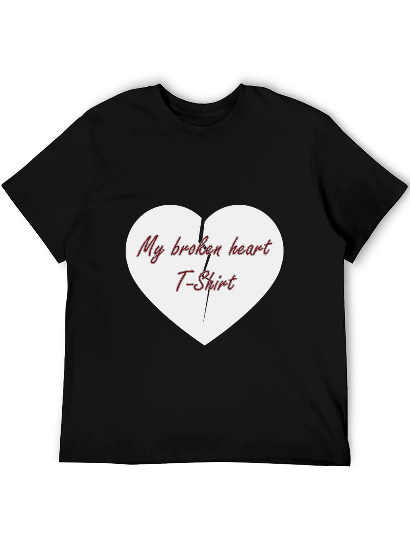 My Broken Heart T-Shirt - Black Cotton Casual Tee
