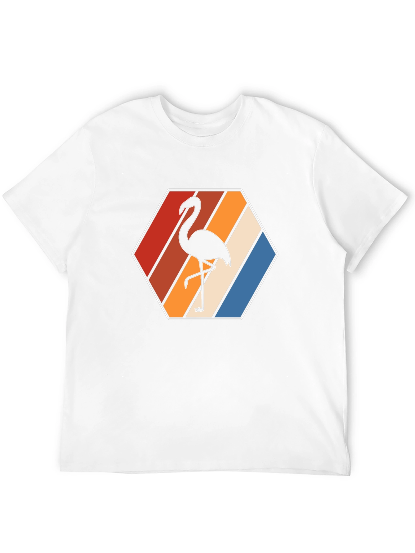 Retro Flamingo Graphic Tee - Mens Black T-Shirt