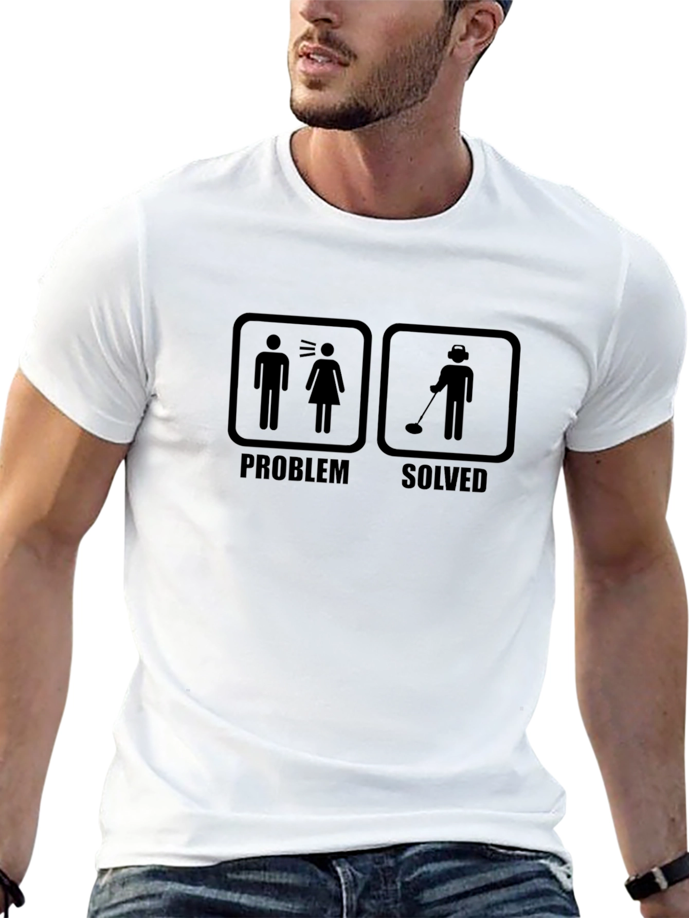 Problem Solved Metal Detecting Graphic T-Shirt
