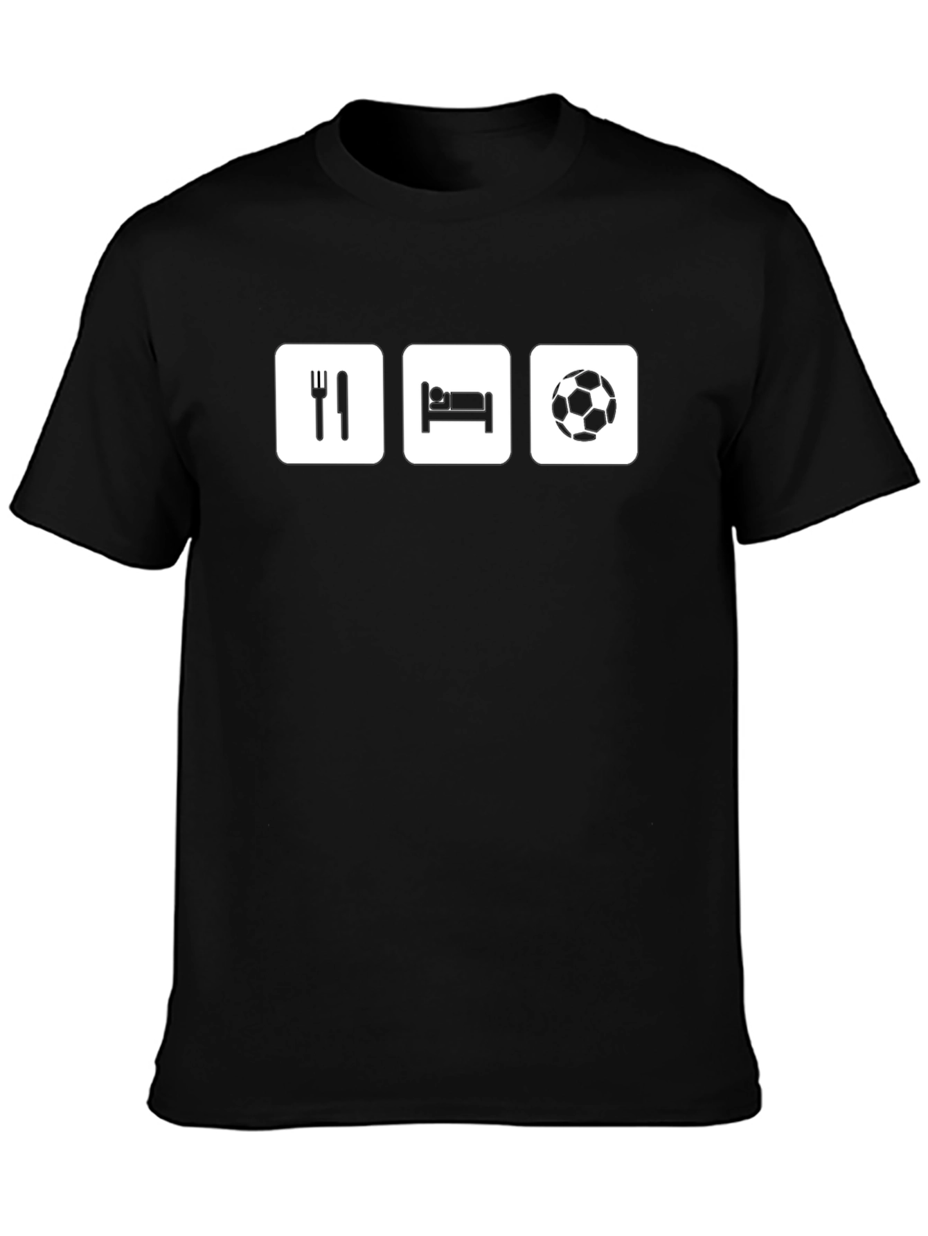 Eat Sleep Soccer Black Graphic T-Shirt