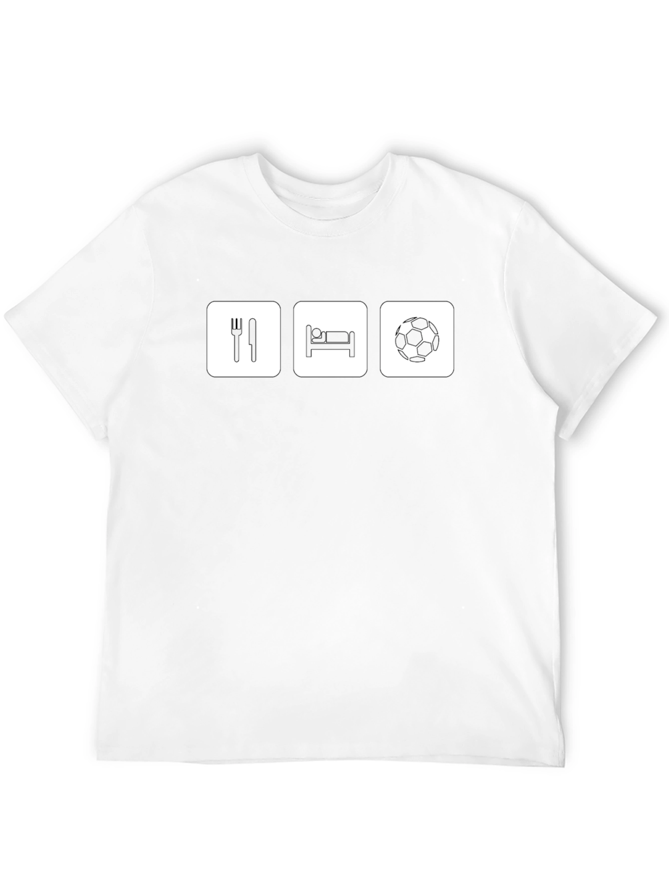 Eat Sleep Soccer Black Graphic T-Shirt