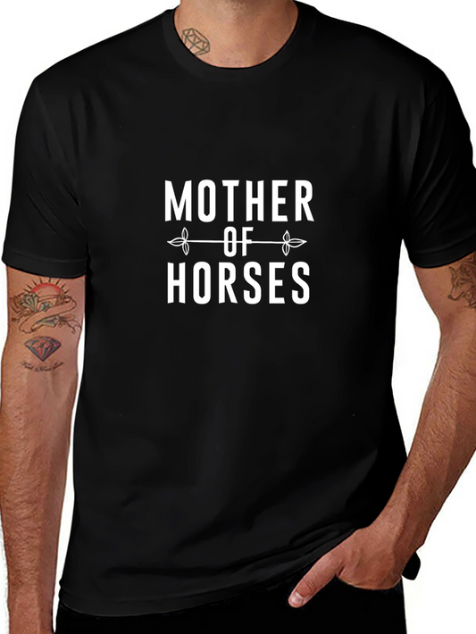Mother of Horses Graphic Tee - Black Cotton T-Shirt