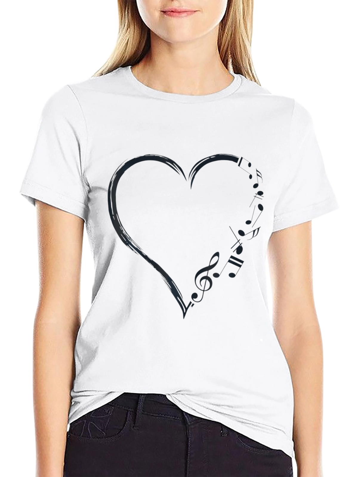 Heart Music Note T-Shirt - Stylish Mens Tee