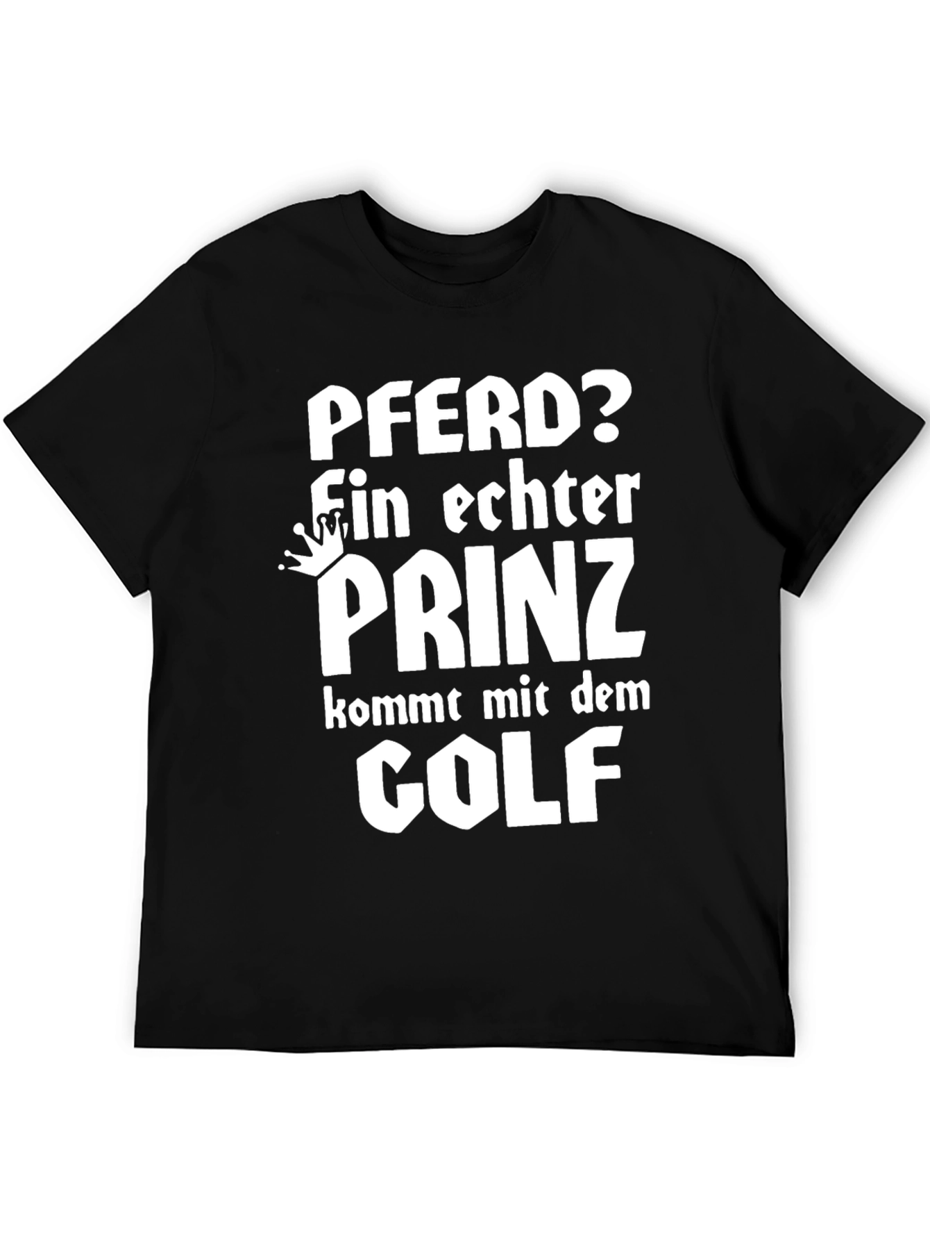 Pferd Prinz Golf Mens Black T-Shirt