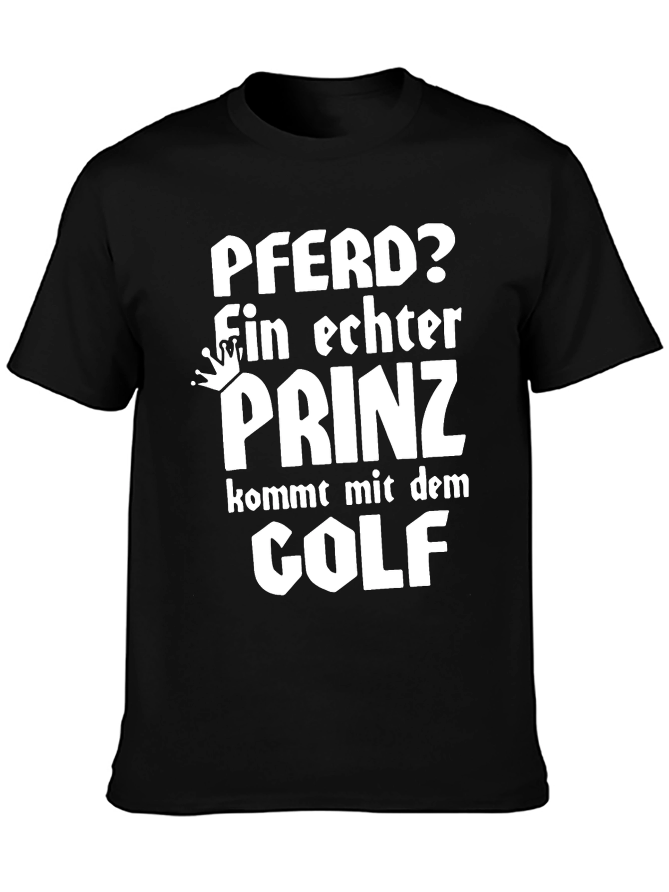 Pferd Prinz Golf Mens Black T-Shirt