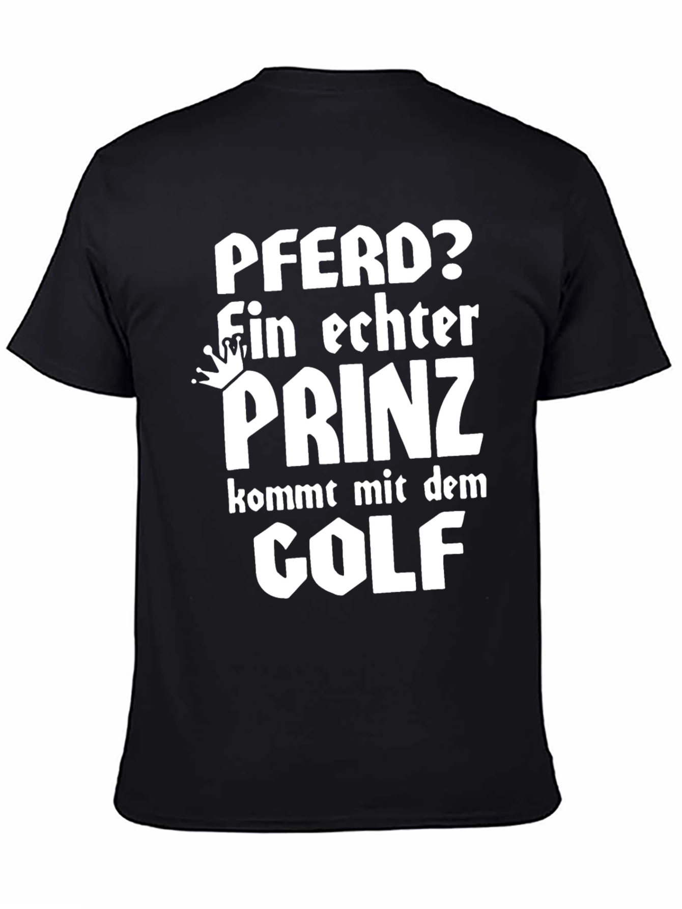Pferd Prinz Golf Mens Black T-Shirt