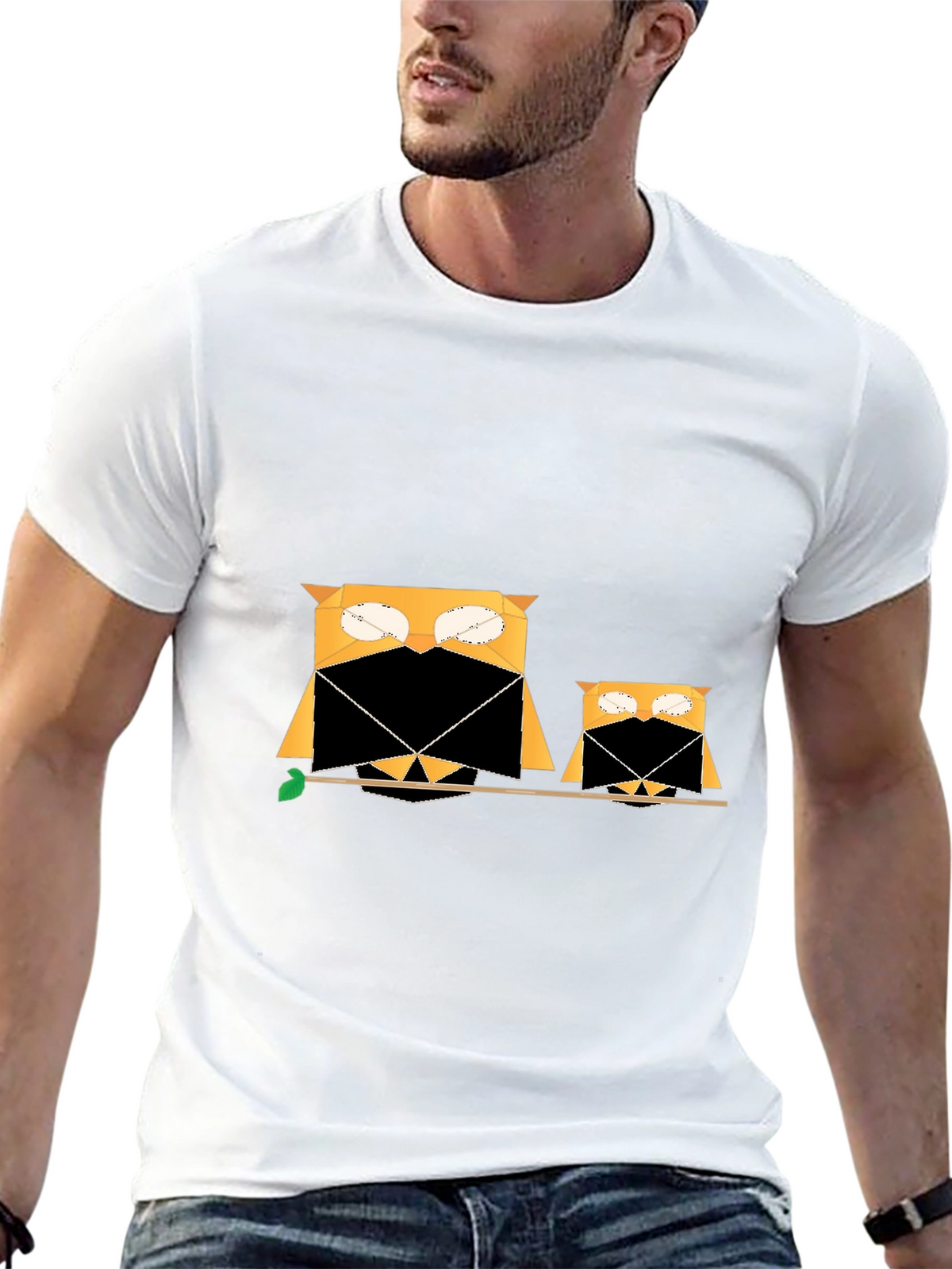 Owl Family Tee - Geometric Graphic Print