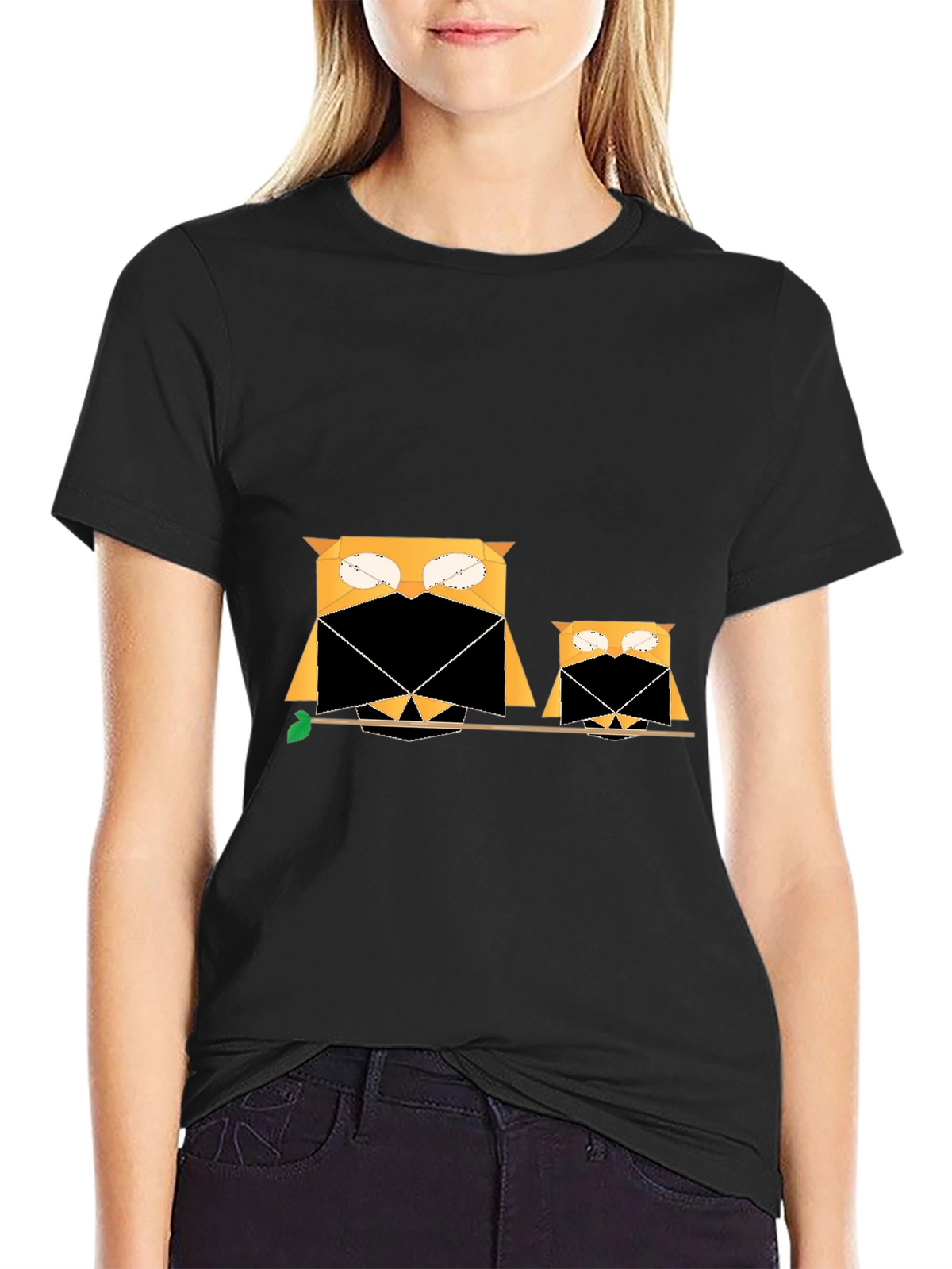 Owl Family Tee - Geometric Graphic Print