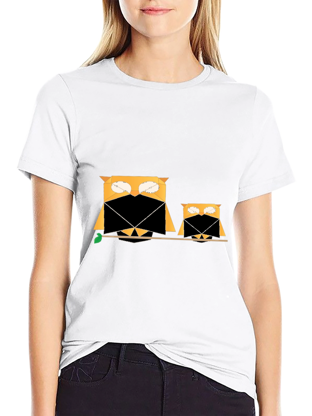 Owl Family Tee - Geometric Graphic Print